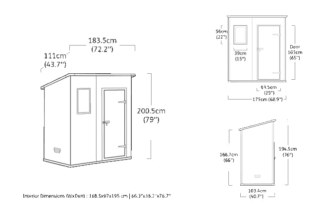 Keter Manor Pent Garden Shed, Single Door - 6 x 4 ft, Beige