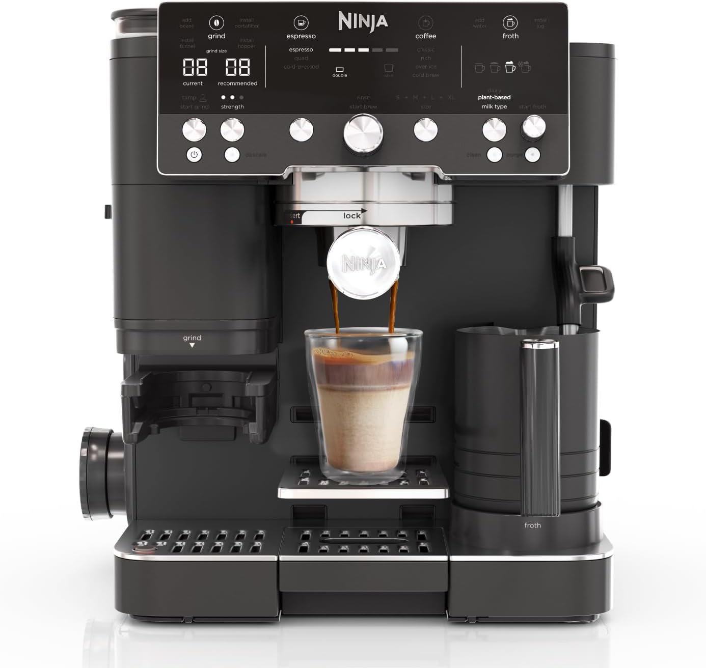 Ninja Luxe Premier Coffee Machine - 3-in-1 Espresso/Cold Brew/Filter, Black