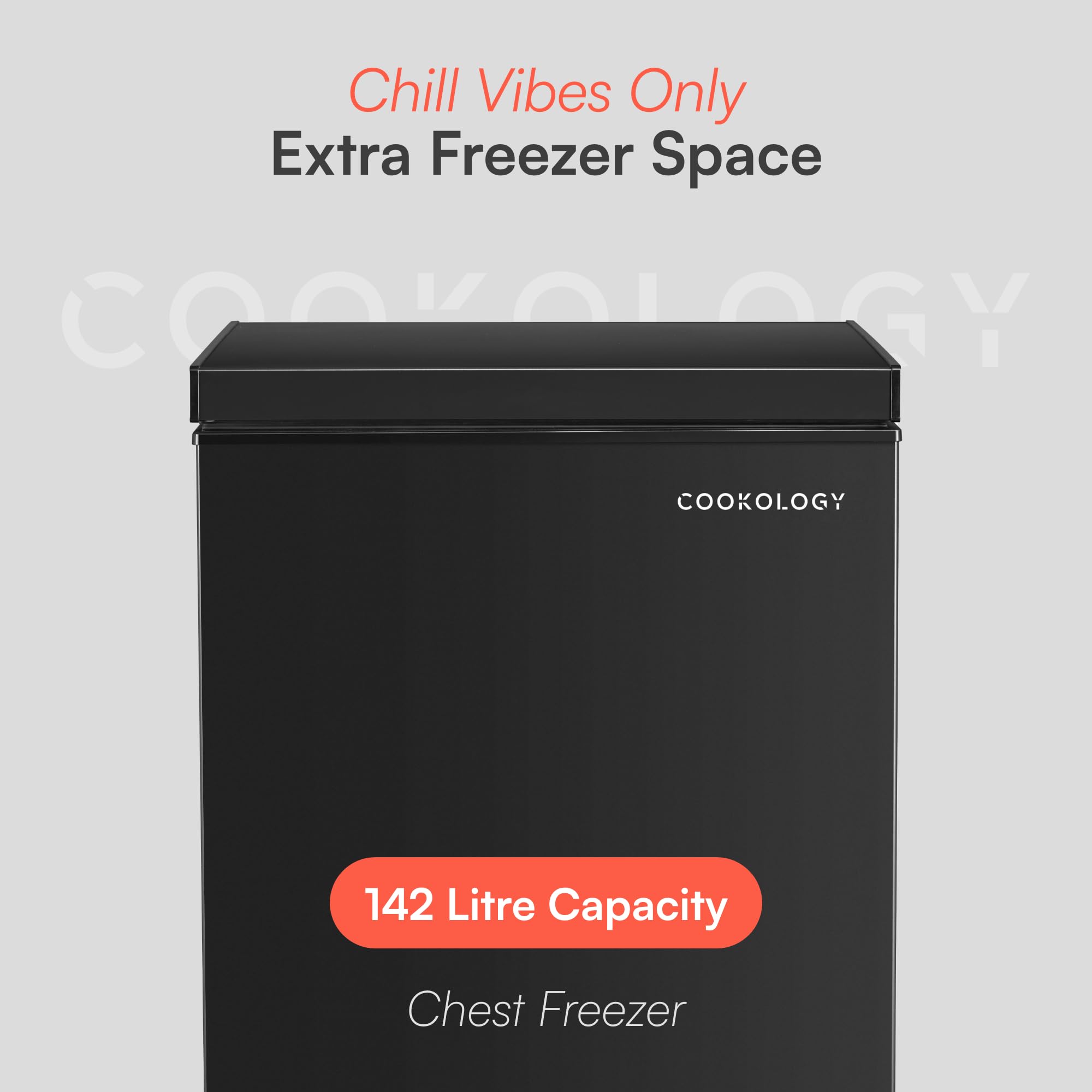 Cookology Chest Freezer - 418L Freestanding, Black