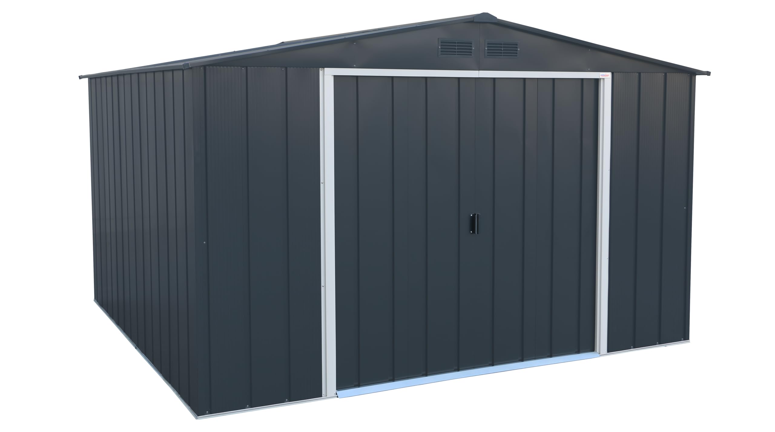 Duramax ECO Metal Garden Shed - 10 x 8 ft (7.80 m2), Galvanized Steel, Anthracite