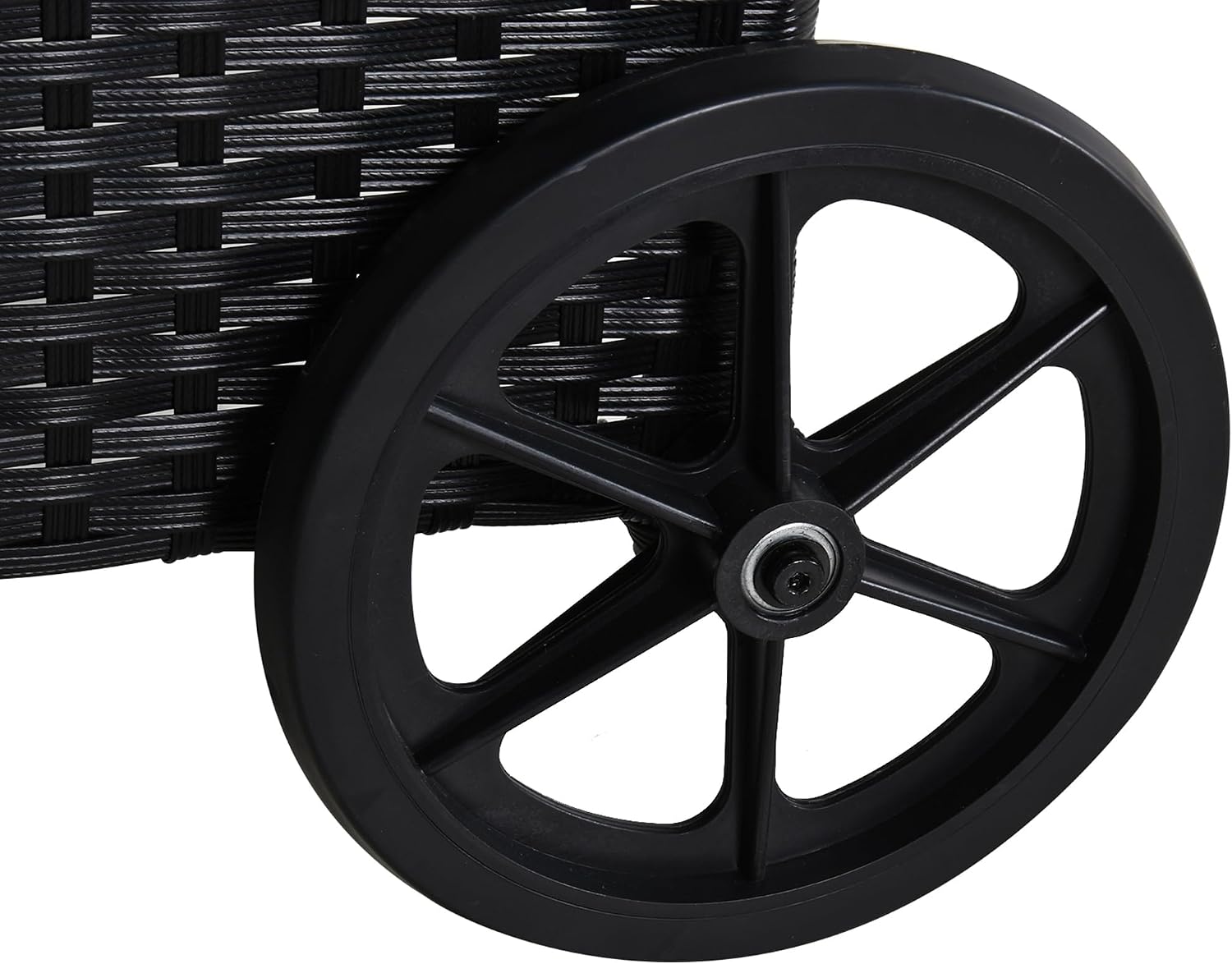 Outsunny Rattan Sun Loungers, Set of 2 - With Side Table, Black