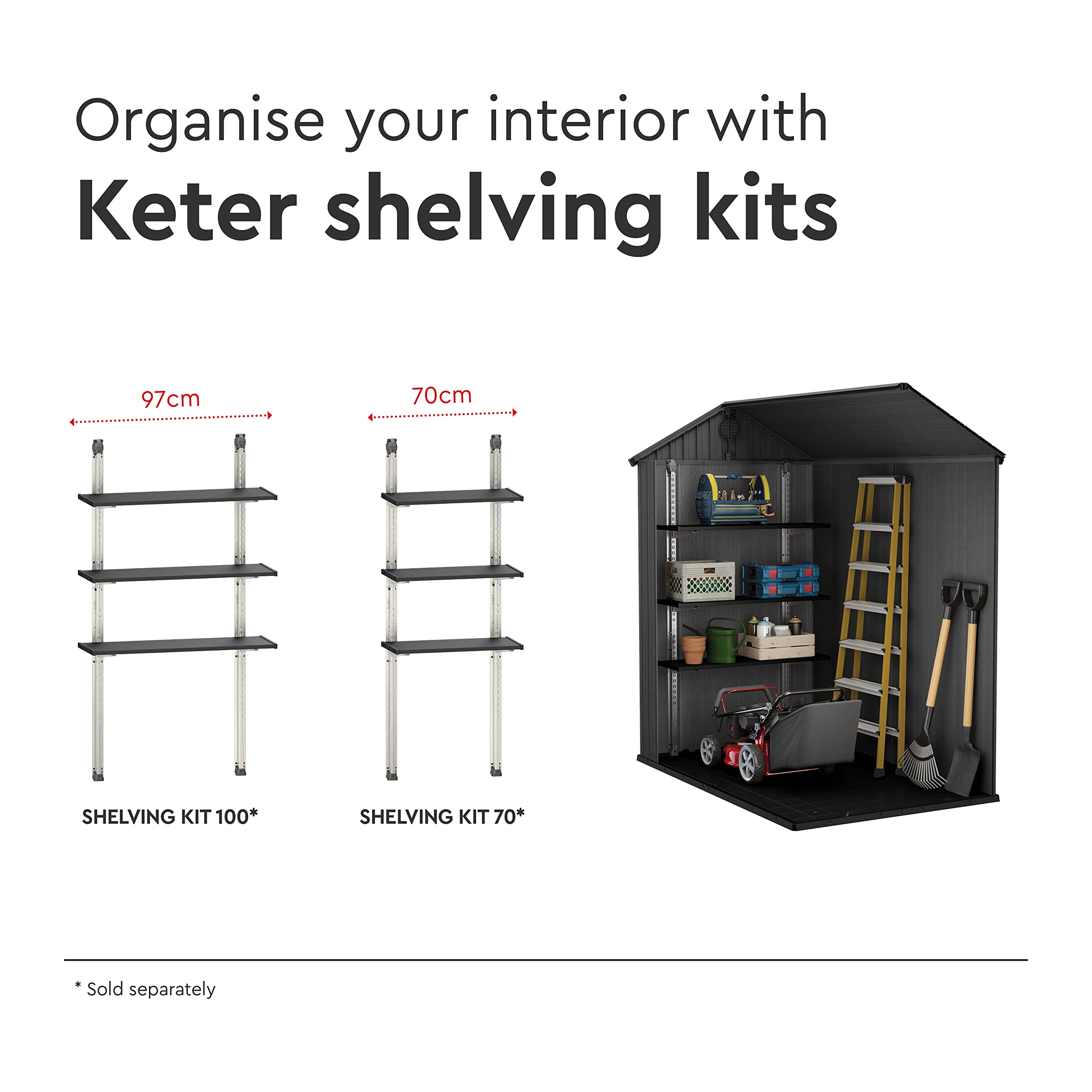 Keter Darwin Apex Garden Shed, Single Door - 6 x 4 ft, Grey