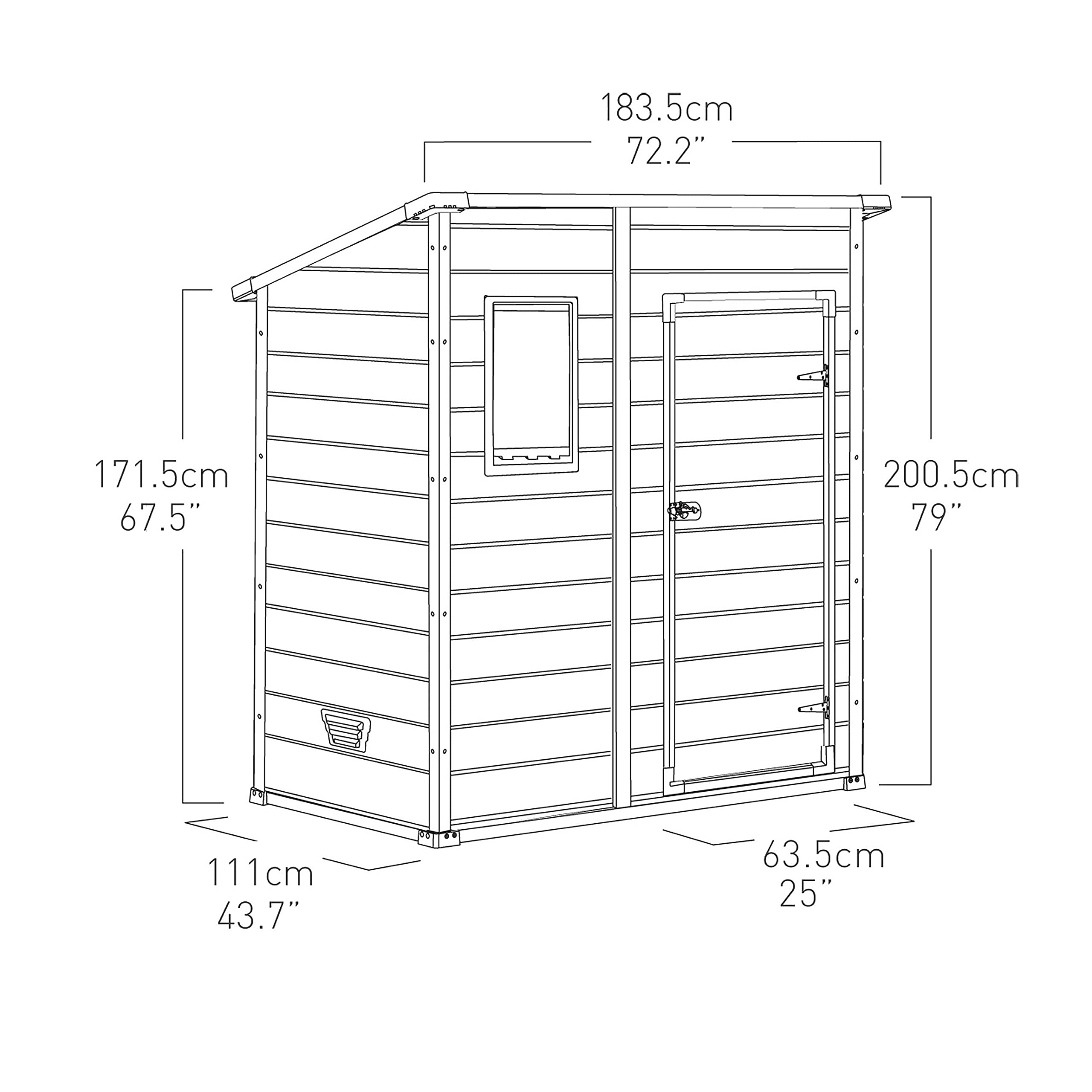 Keter Manor Pent Garden Shed, Single Door - 6 x 4 ft, Beige