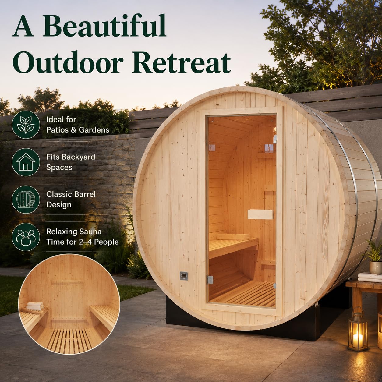 Infrared Sauna, 2-3 Person - 2700W, WiFi App Control, Black Aluminium Exterior