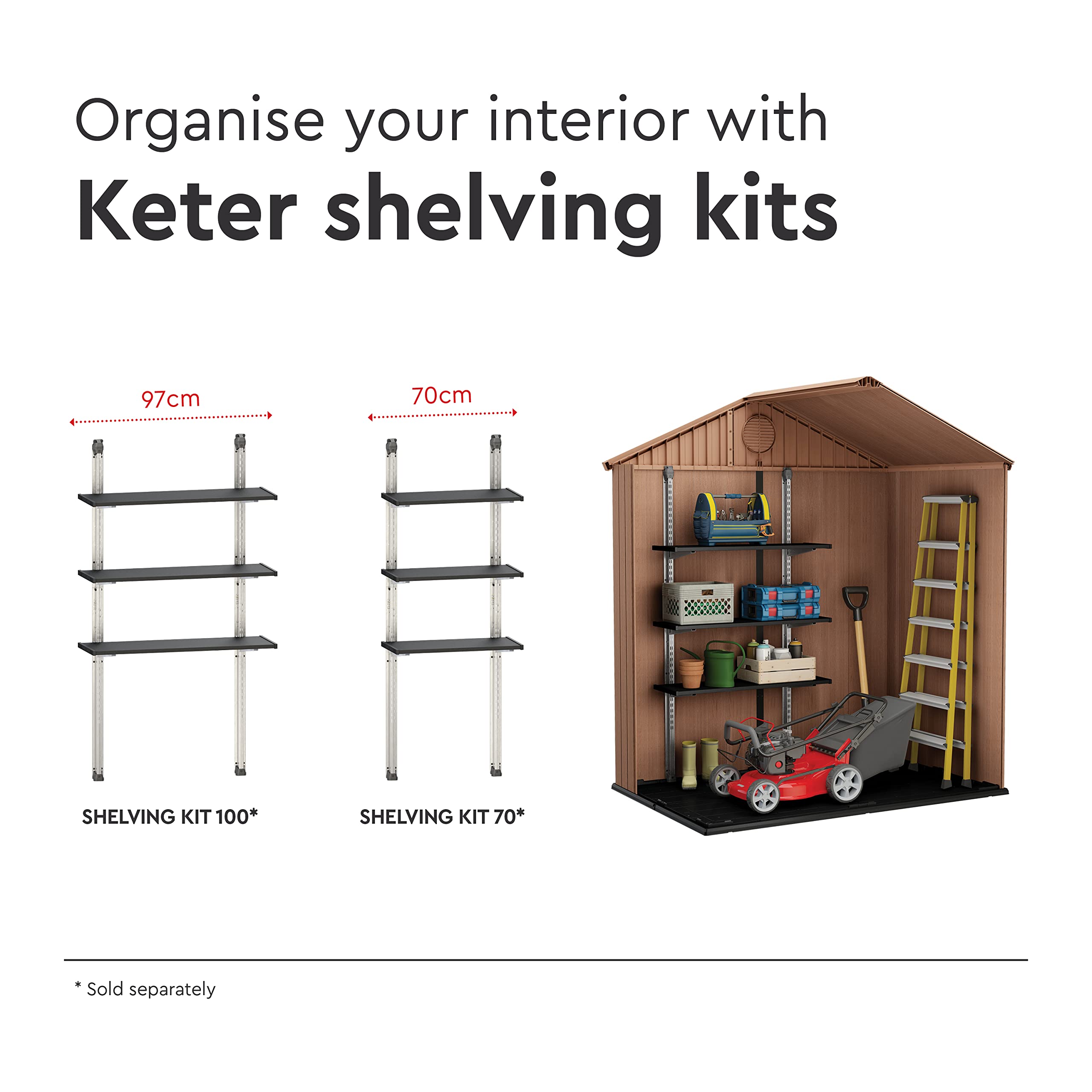 Keter Darwin Apex Garden Shed, Double Door - 6 x 4 ft, Brown