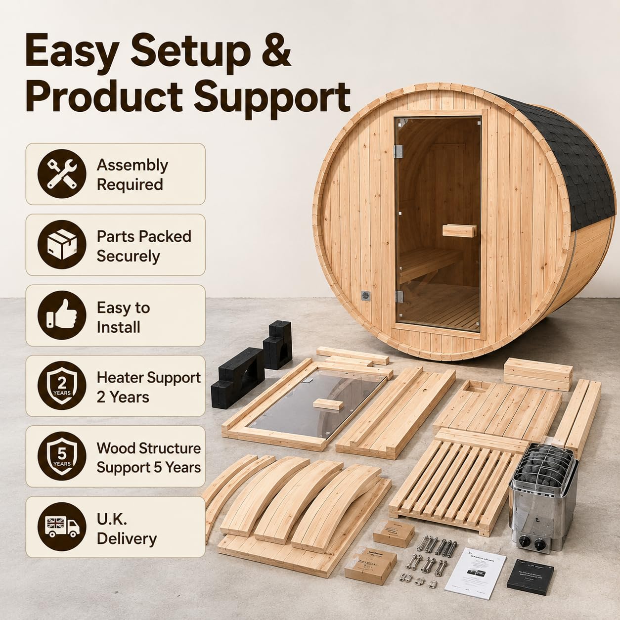 Infrared Sauna, 2-3 Person - 2700W, WiFi App Control, Black Aluminium Exterior