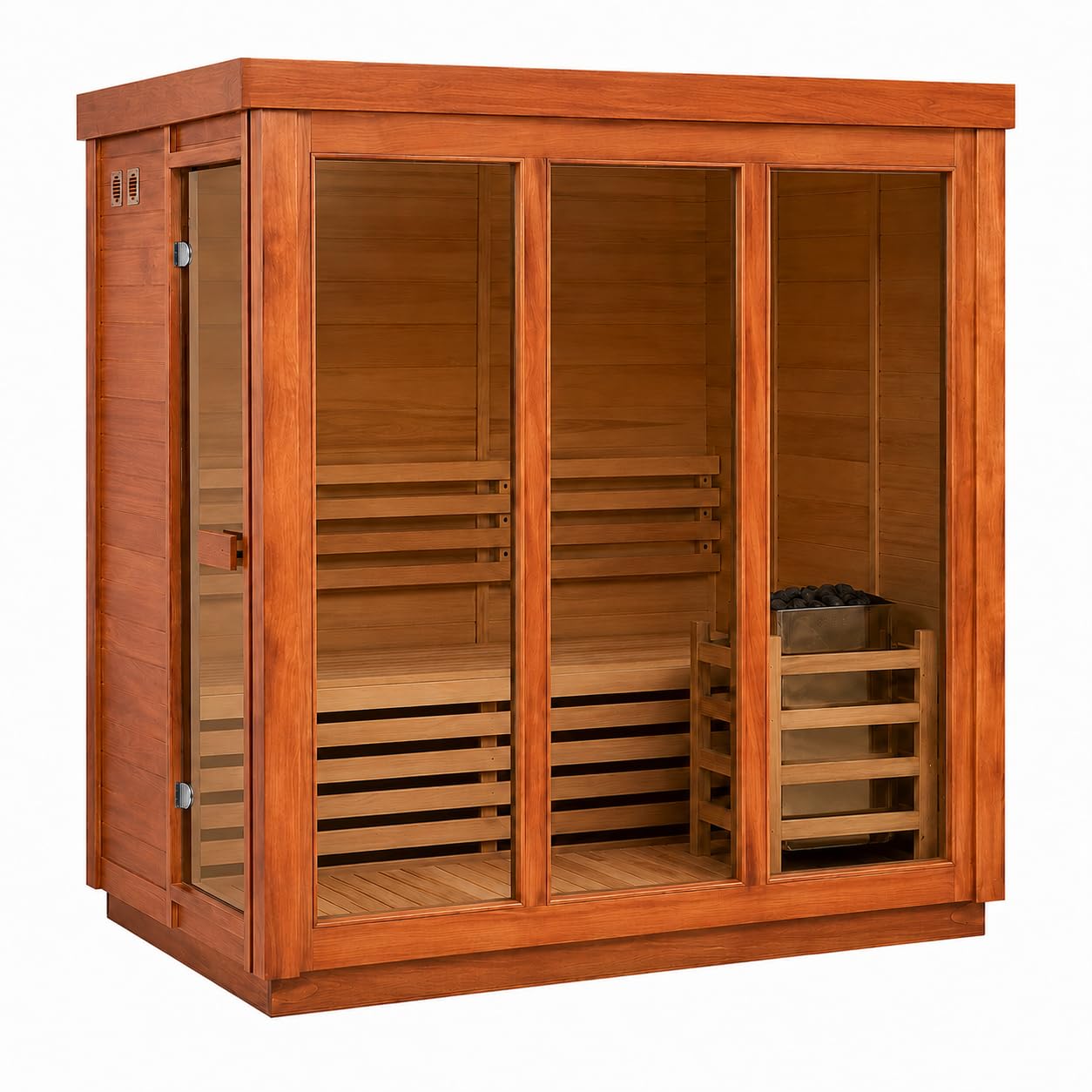 Infrared Sauna, 2-3 Person - 2700W, WiFi App Control, Black Aluminium Exterior