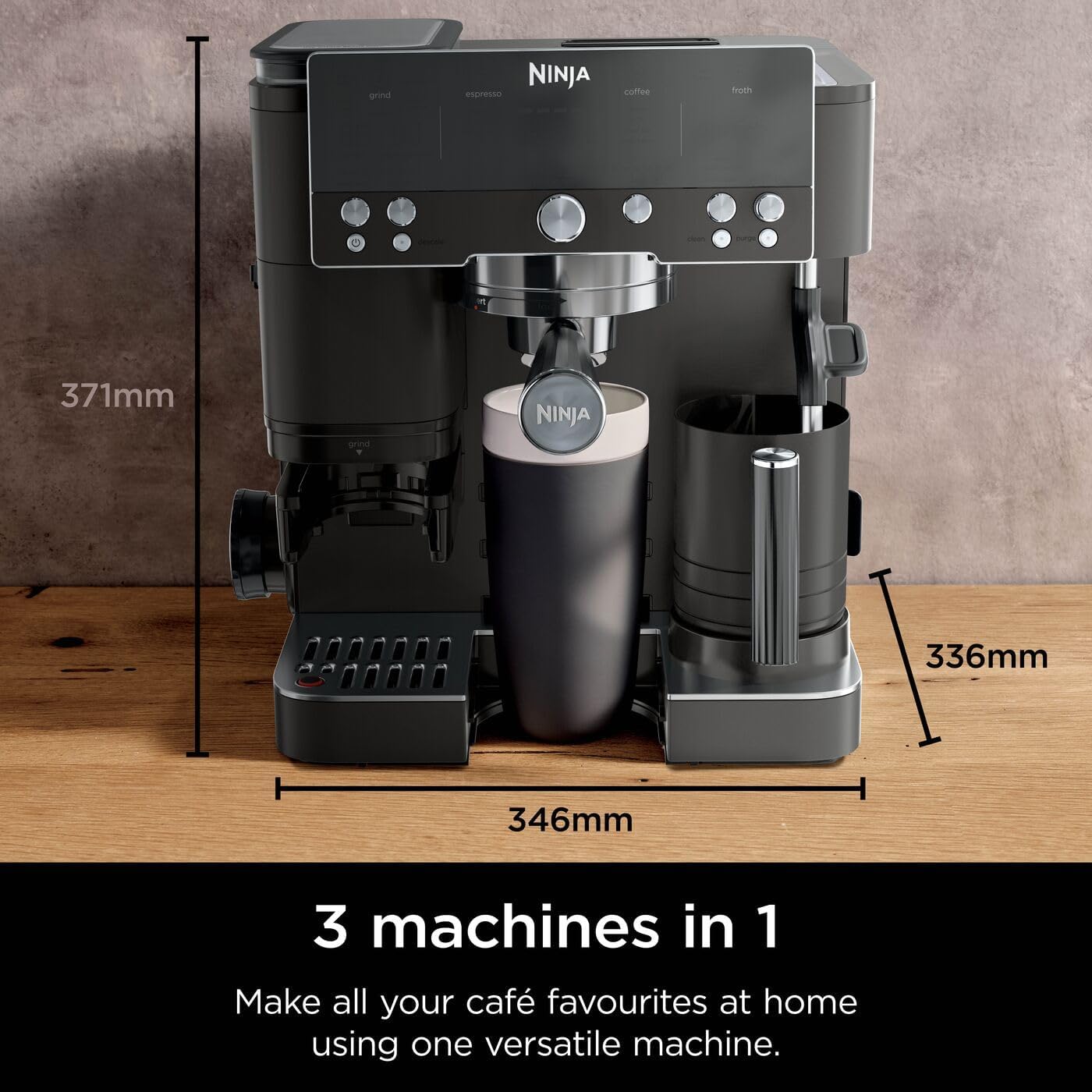 Ninja Luxe Premier Coffee Machine - 3-in-1 Espresso/Cold Brew/Filter, Black
