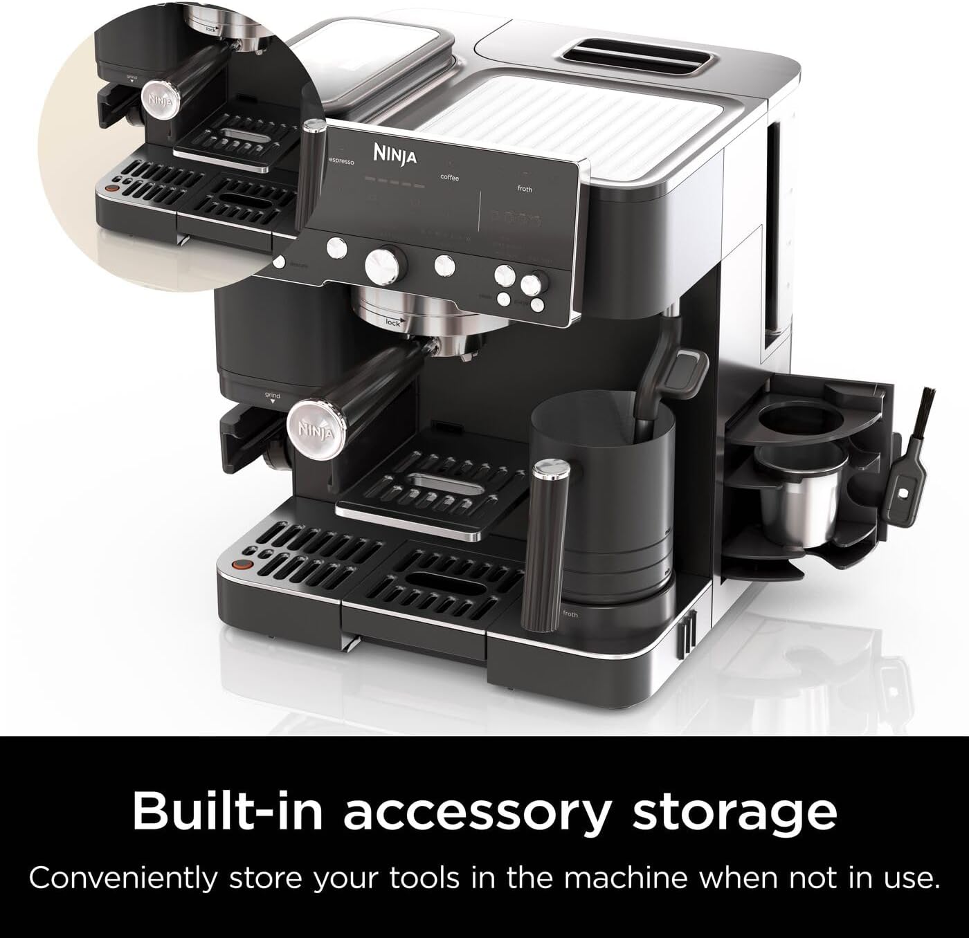 Ninja Luxe Premier Coffee Machine - 3-in-1 Espresso/Cold Brew/Filter, Black