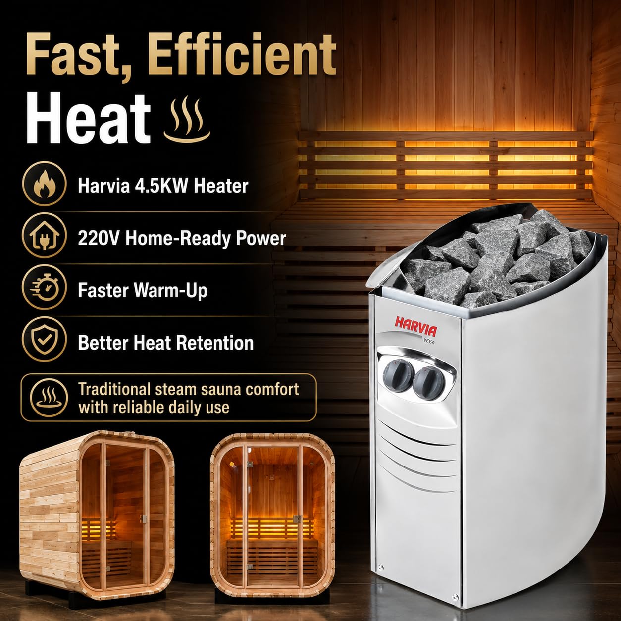 Infrared Sauna, 2-3 Person - 2700W, WiFi App Control, Black Aluminium Exterior