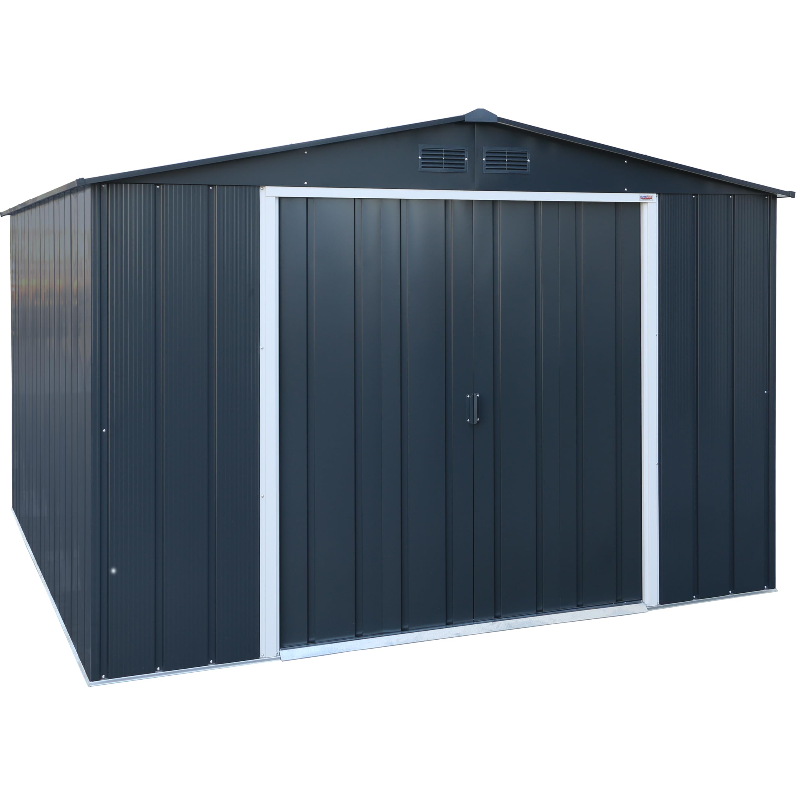 Duramax ECO Metal Garden Shed - 10 x 8 ft (7.80 m2), Galvanized Steel, Anthracite