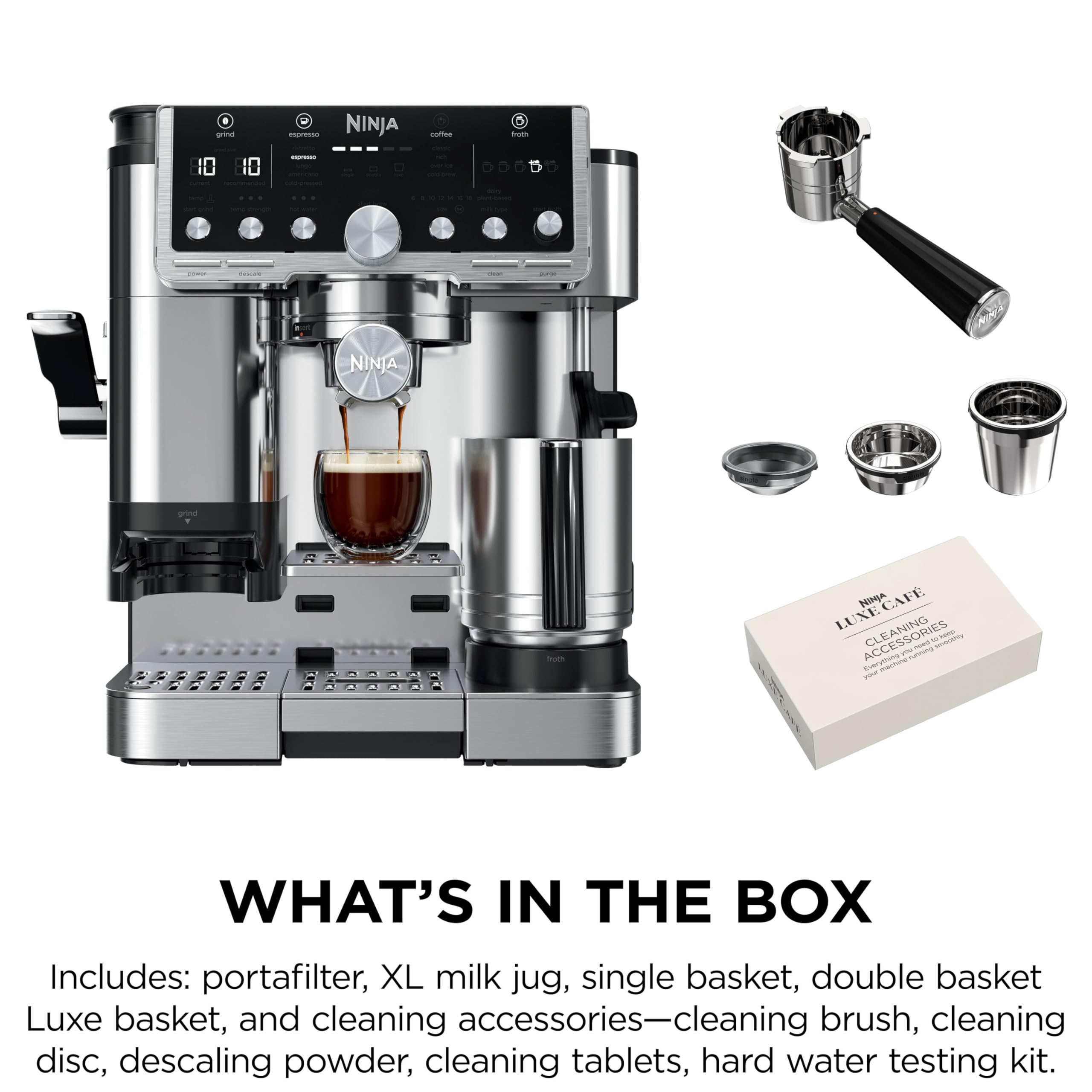 Ninja Luxe Premier Coffee Machine - 3-in-1 Espresso/Cold Brew/Filter, Black