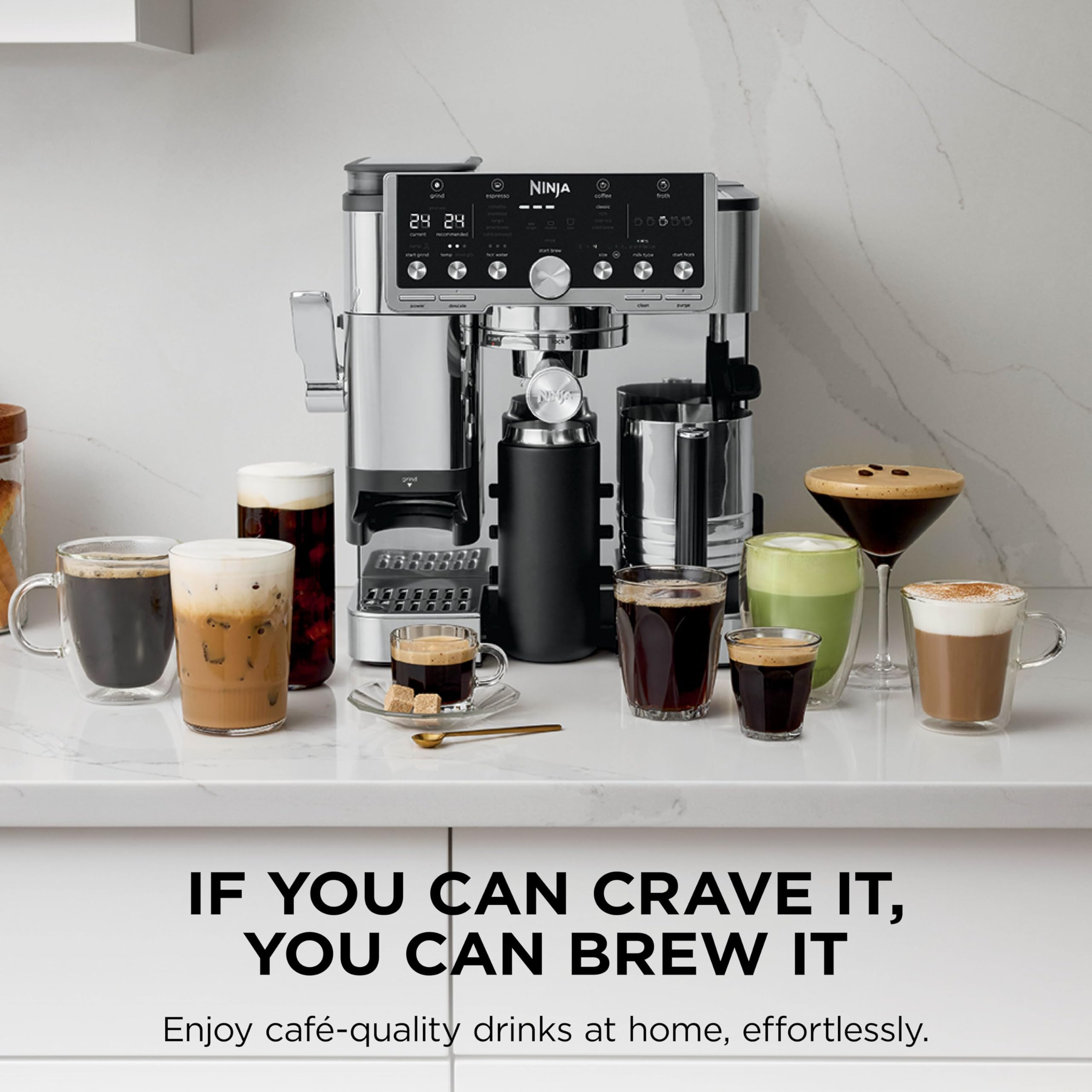Ninja Luxe Premier Coffee Machine - 3-in-1 Espresso/Cold Brew/Filter, Black