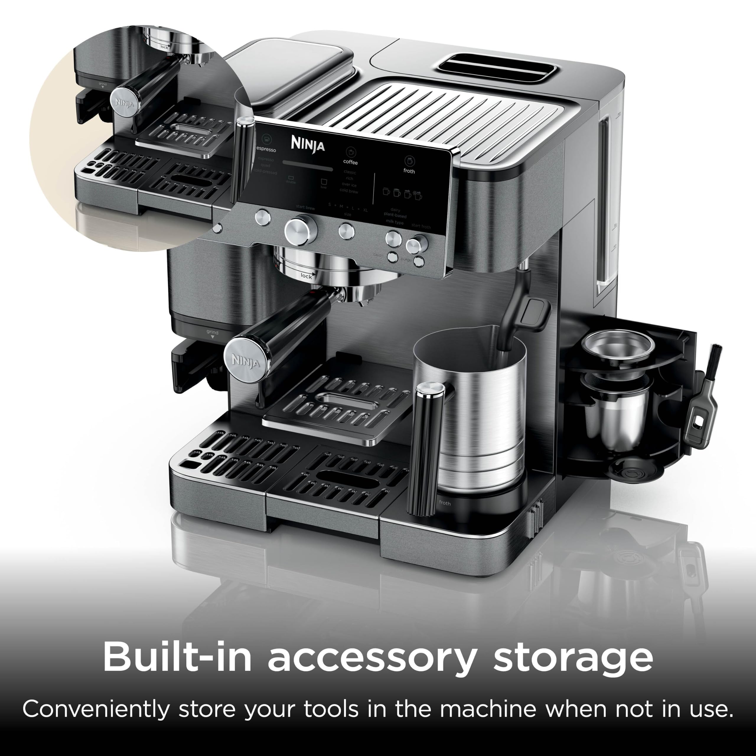 Ninja Luxe Premier Coffee Machine - 3-in-1 Espresso/Cold Brew/Filter, Black
