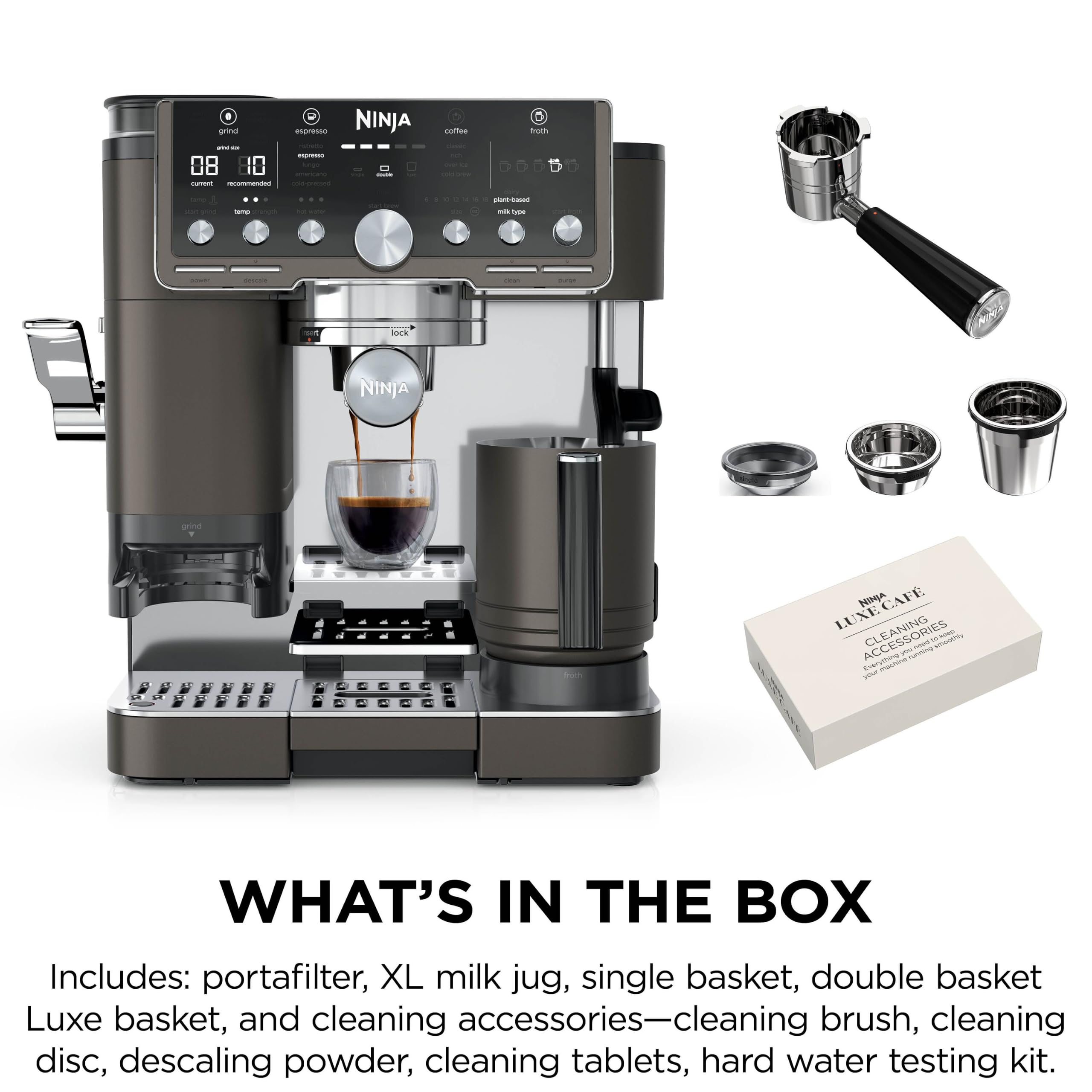 Ninja Luxe Premier Coffee Machine - 3-in-1 Espresso/Cold Brew/Filter, Black