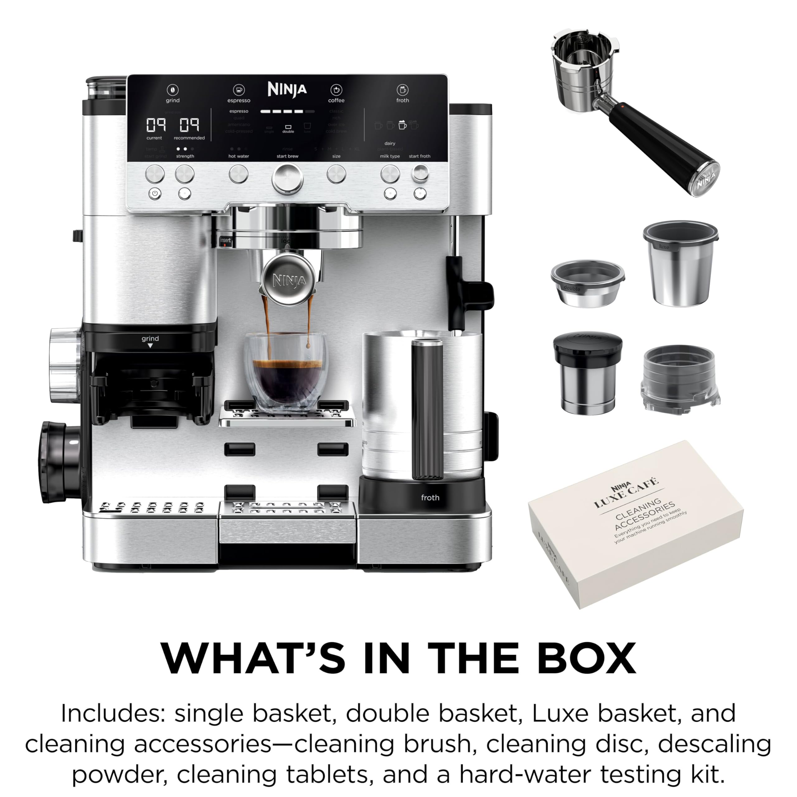 Ninja Luxe Premier Coffee Machine - 3-in-1 Espresso/Cold Brew/Filter, Black