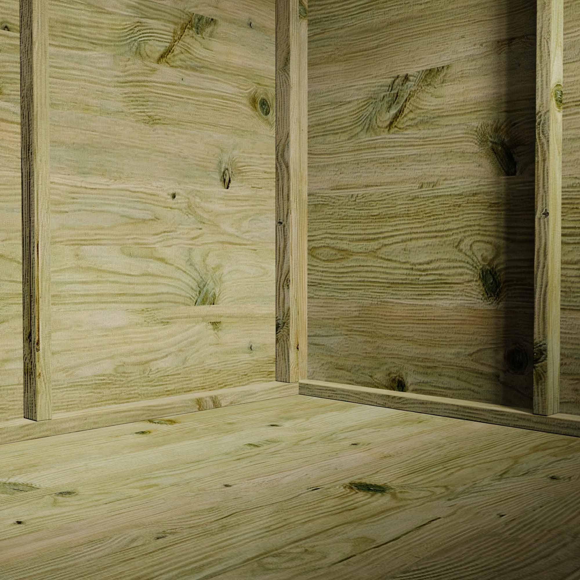 Waltons Wooden Corner Summerhouse - Shiplap Tongue & Groove, Flat Roof, Double Door, 8 x 8 ft