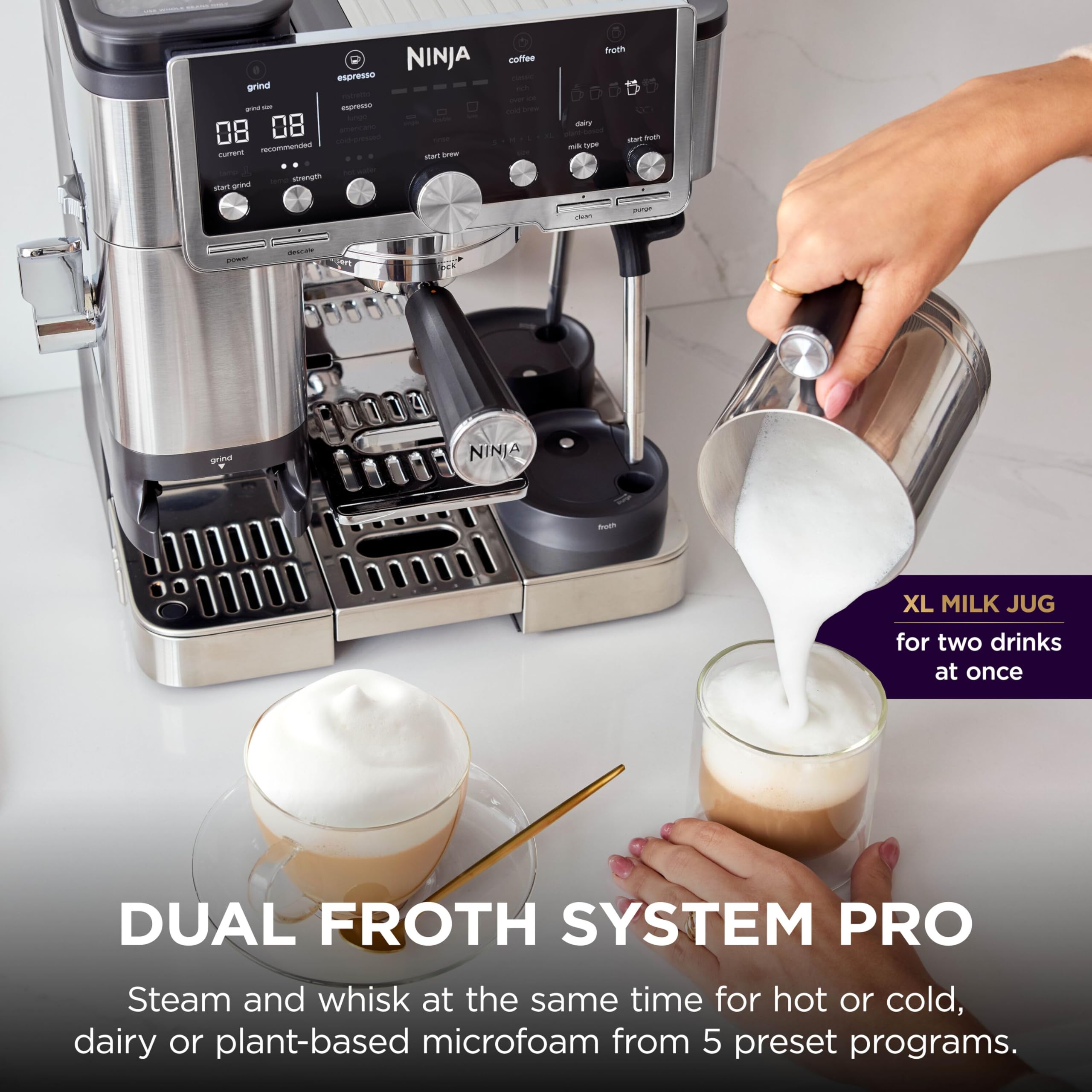Ninja Luxe Premier Coffee Machine - 3-in-1 Espresso/Cold Brew/Filter, Black