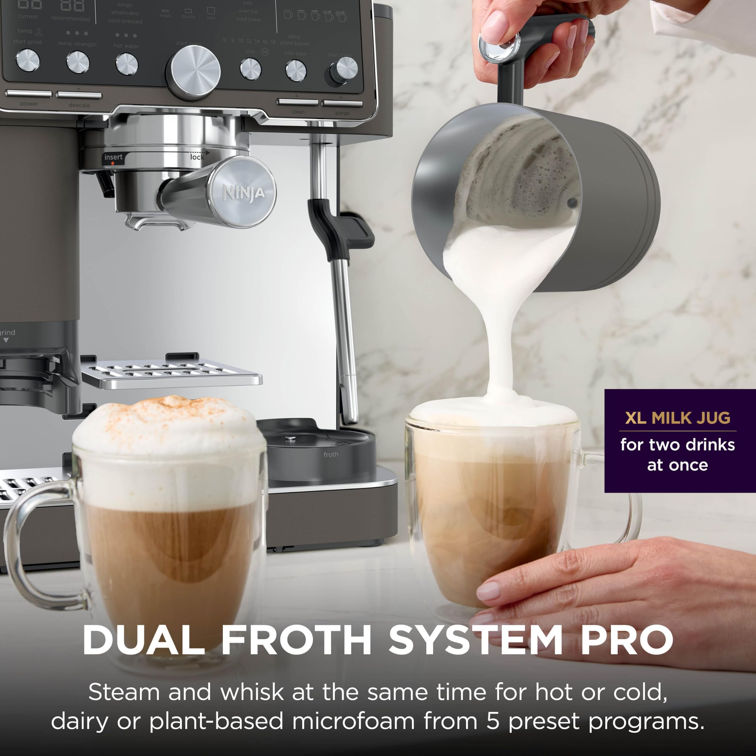 Ninja Luxe Premier Coffee Machine - 3-in-1 Espresso/Cold Brew/Filter, Black