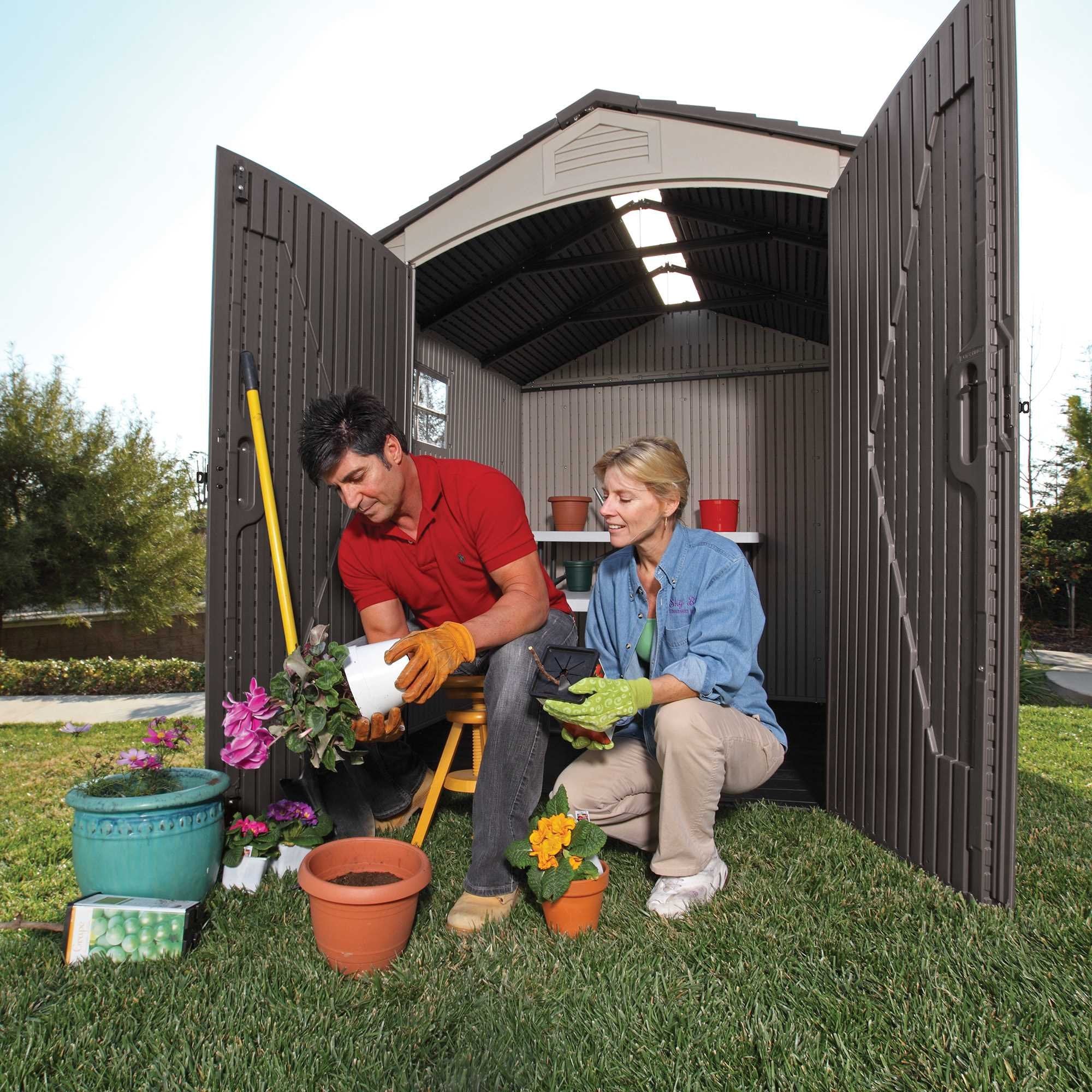 Lifetime 60310 Garden Storage Shed - 7 x 9.5 ft (213 x 289cm), HDPE, Tan