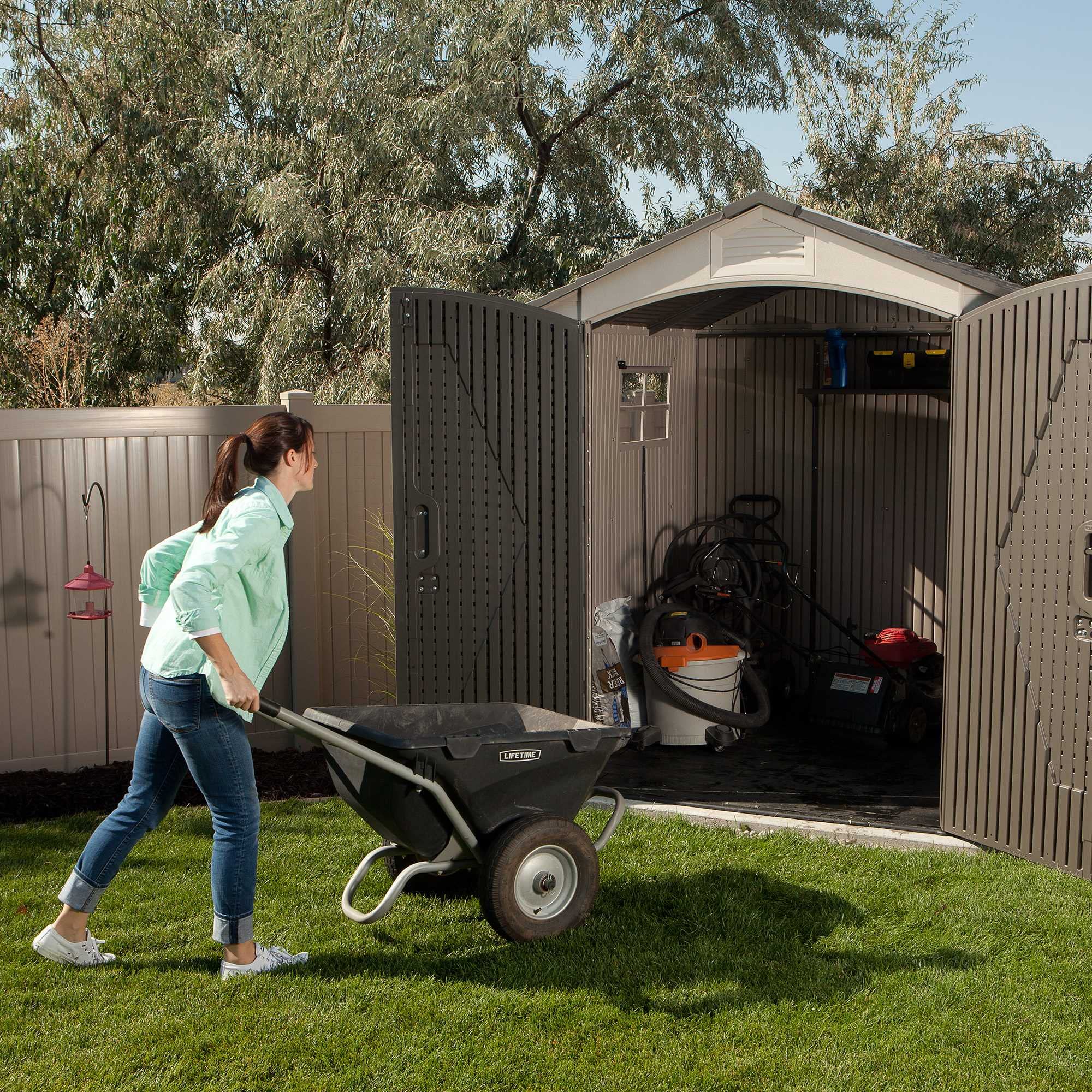 Lifetime 60310 Garden Storage Shed - 7 x 9.5 ft (213 x 289cm), HDPE, Tan