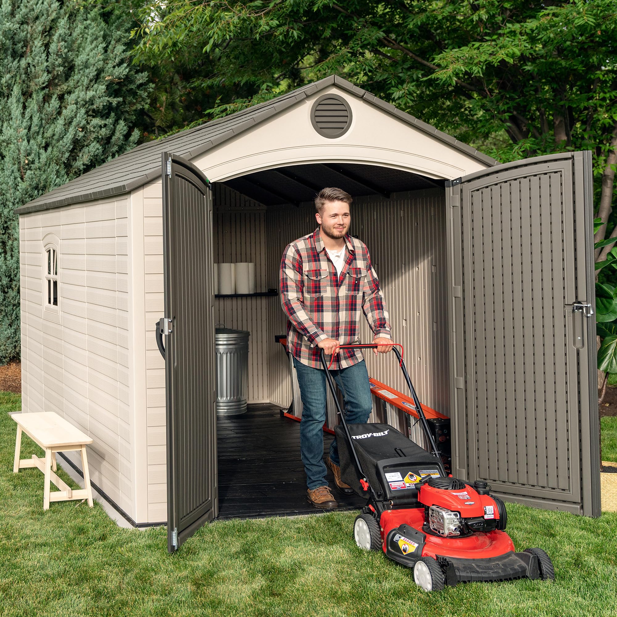 Lifetime 60310 Garden Storage Shed - 7 x 9.5 ft (213 x 289cm), HDPE, Tan