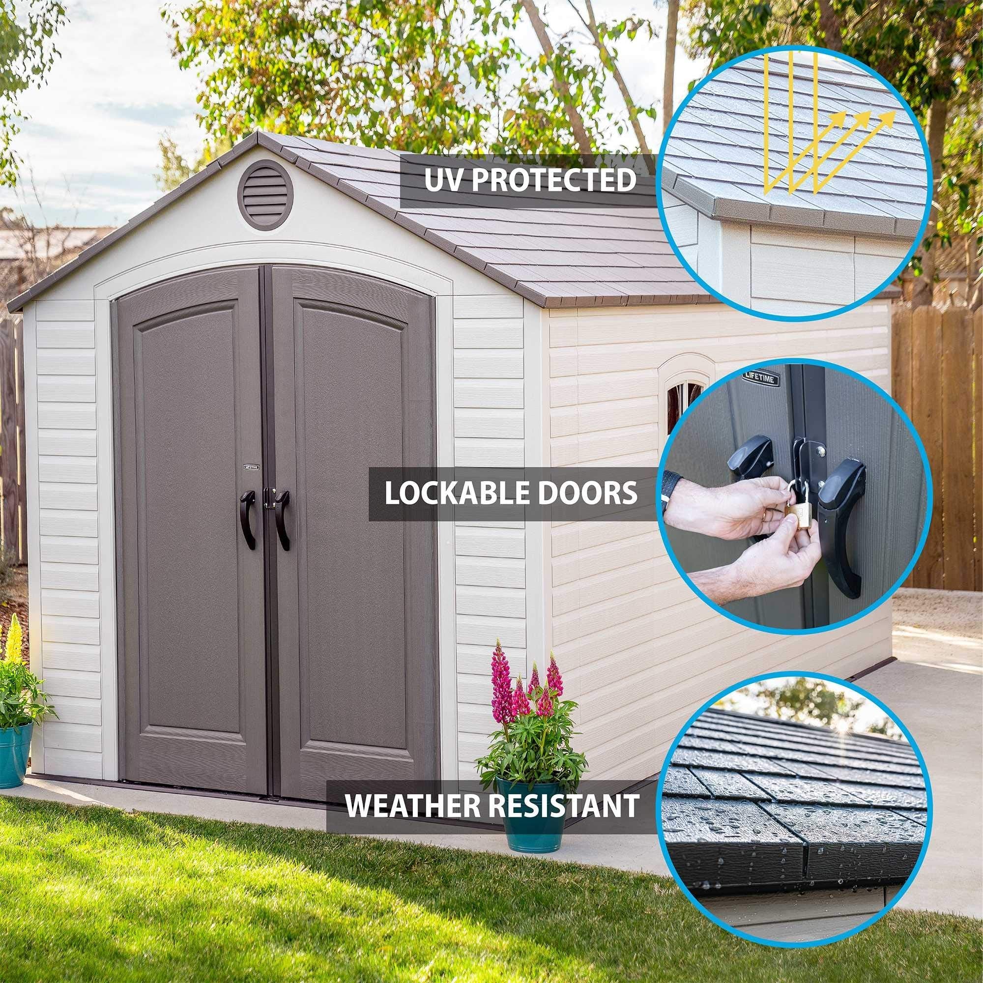 Lifetime 60310 Garden Storage Shed - 7 x 9.5 ft (213 x 289cm), HDPE, Tan