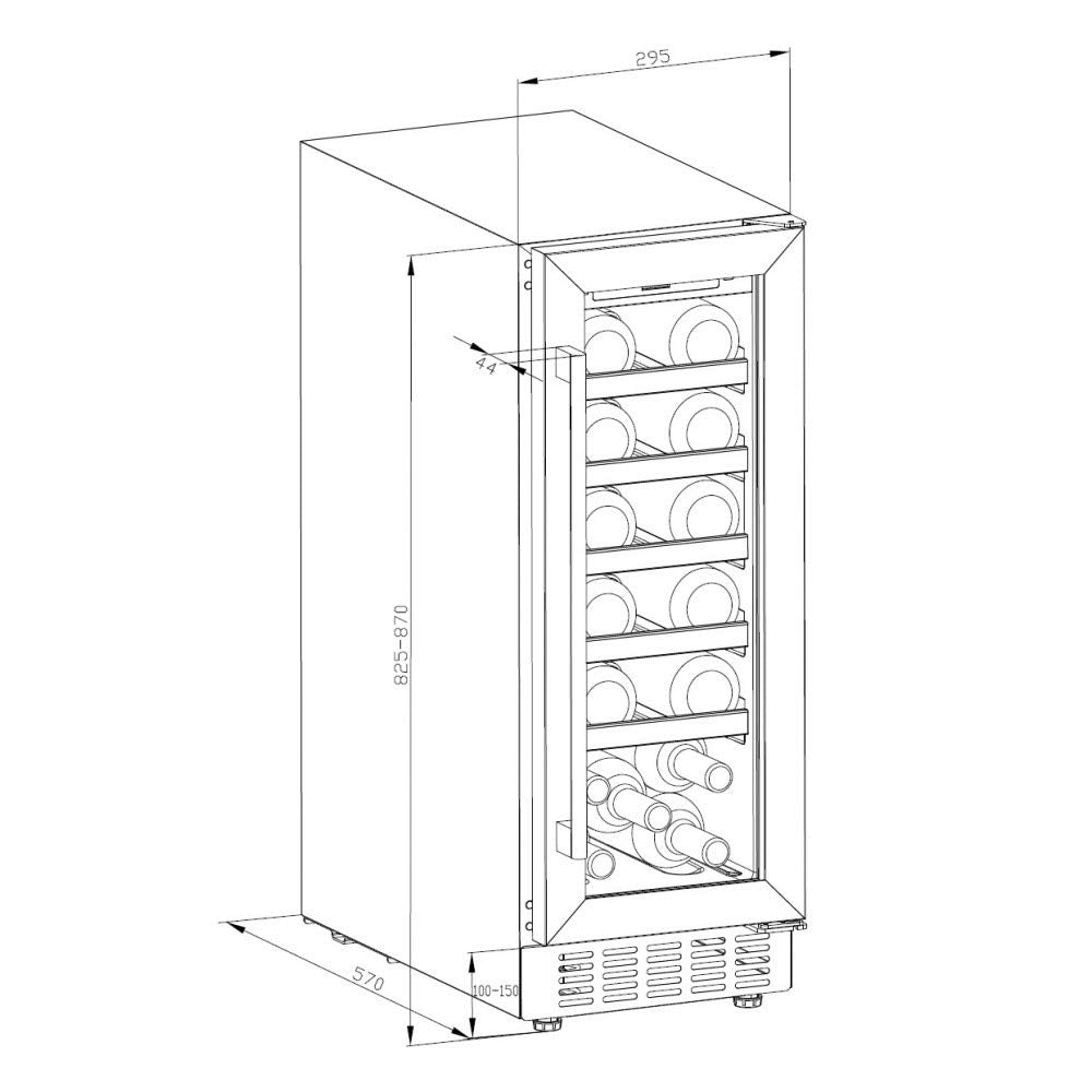 Cookology Wine Cabinet - 60L Under-Counter, 20-Bottle, Black