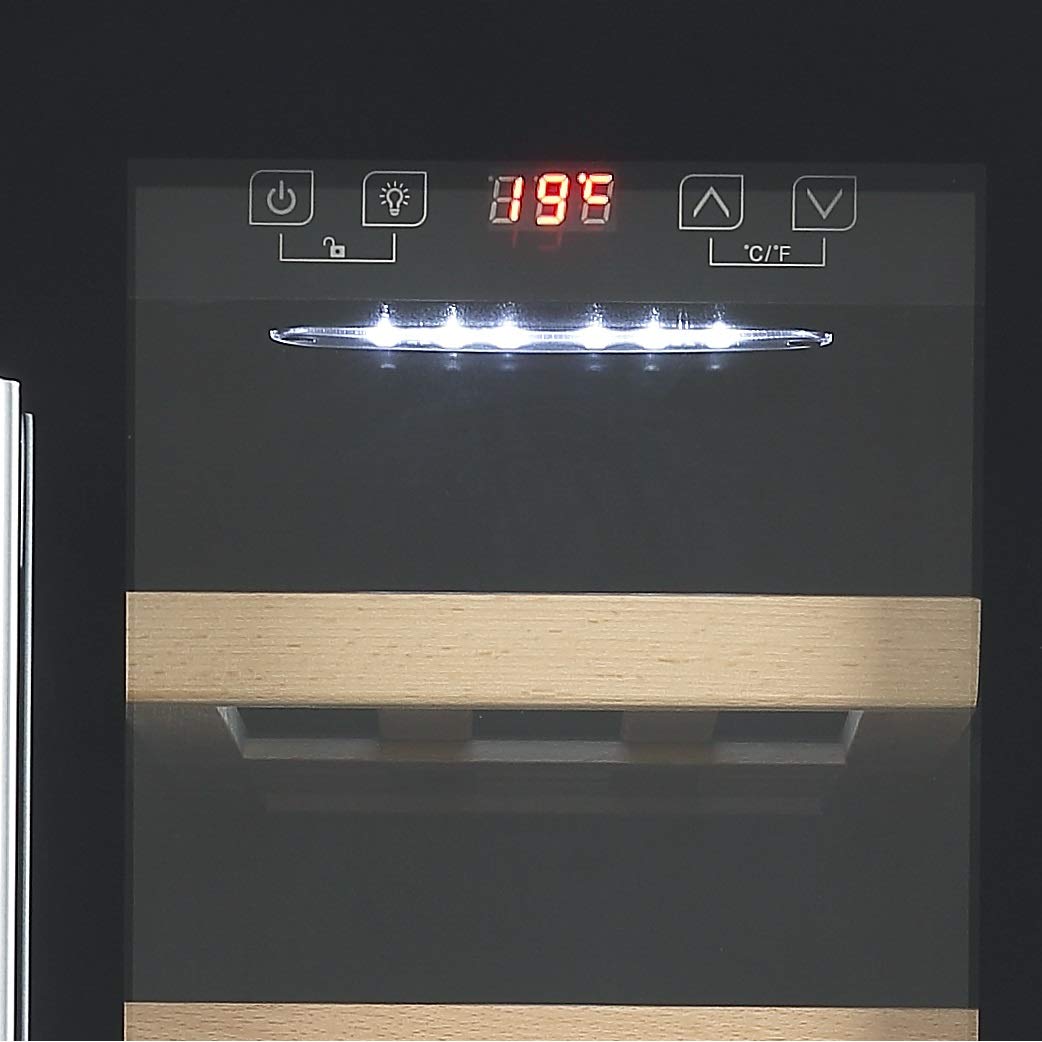 Cookology Wine Cabinet - 60L Under-Counter, 20-Bottle, Black