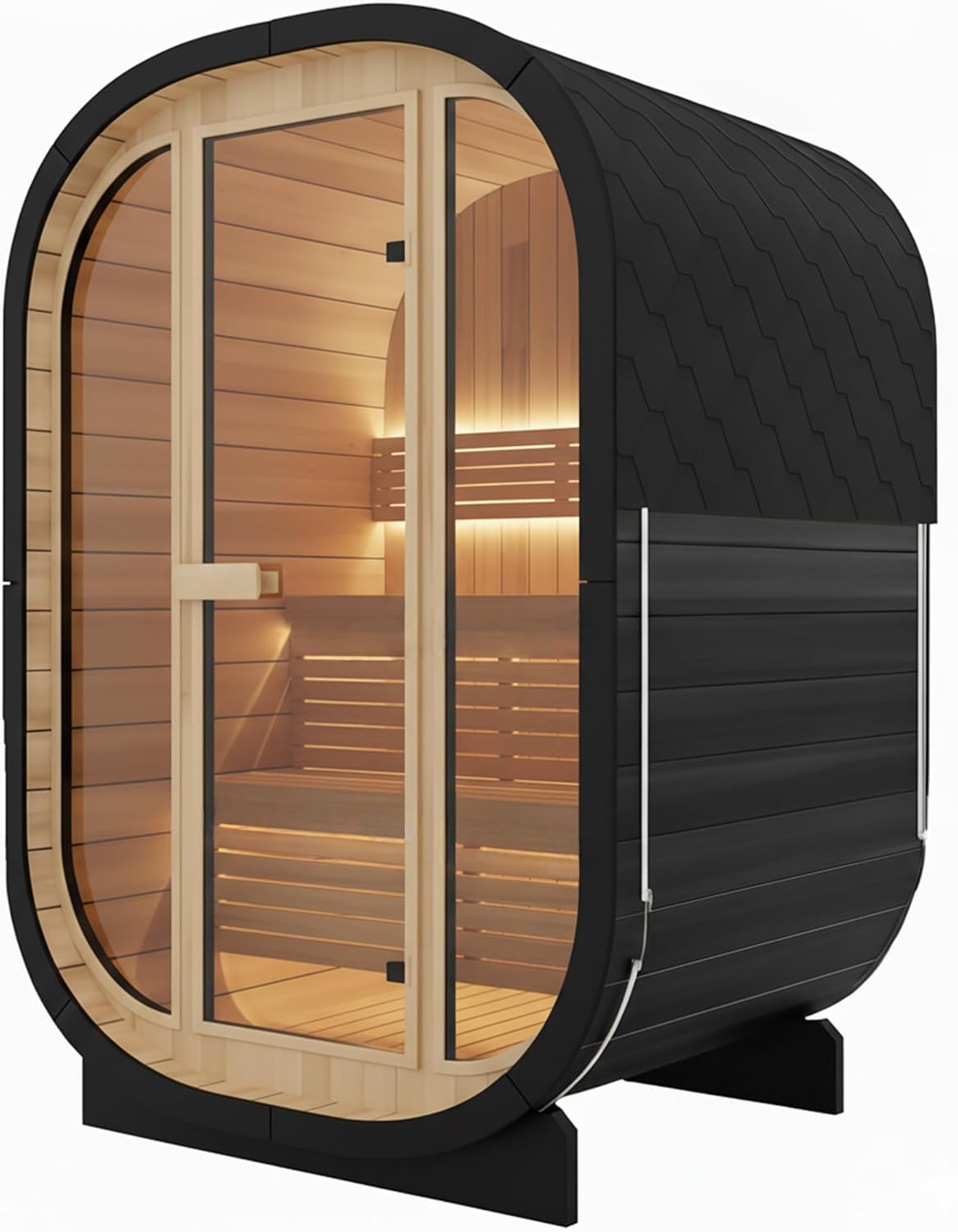AURGOD Outdoor Sauna, 2-Person - Canadian Red Cedar, 6kW Harvia Heater