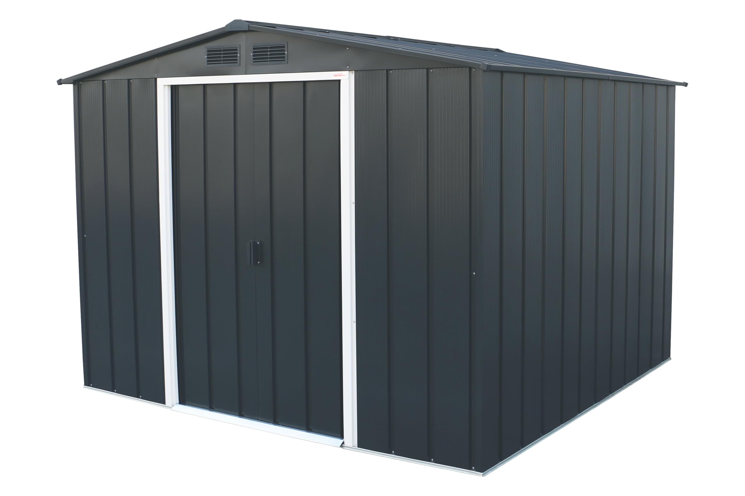 Duramax ECO Metal Garden Shed - 10 x 8 ft (7.80 m2), Galvanized Steel, Anthracite