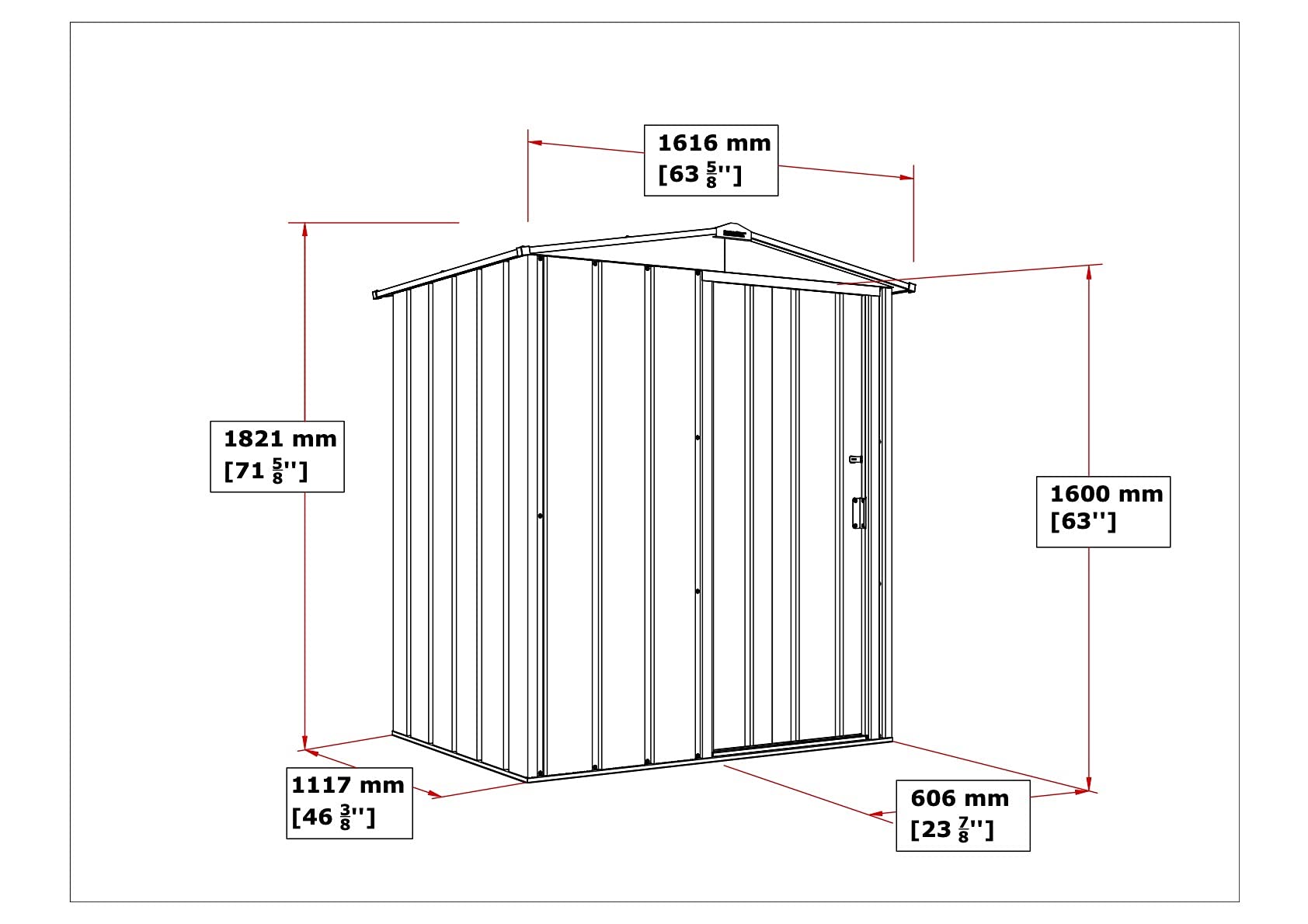 Duramax ECO Metal Garden Shed - 10 x 8 ft (7.80 m2), Galvanized Steel, Anthracite