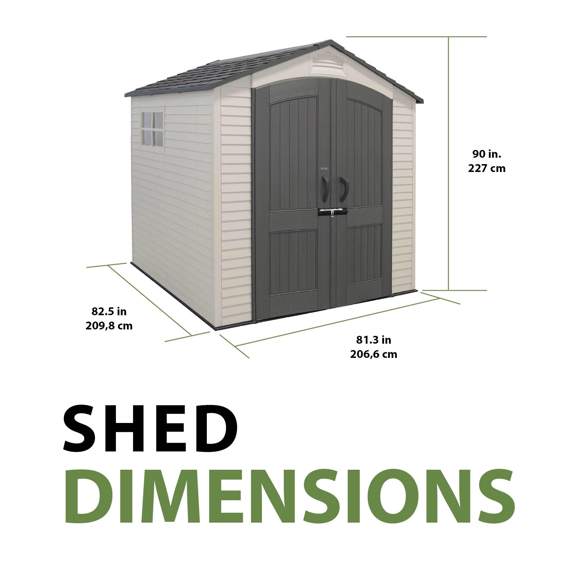 Lifetime 60310 Garden Storage Shed - 7 x 9.5 ft (213 x 289cm), HDPE, Tan