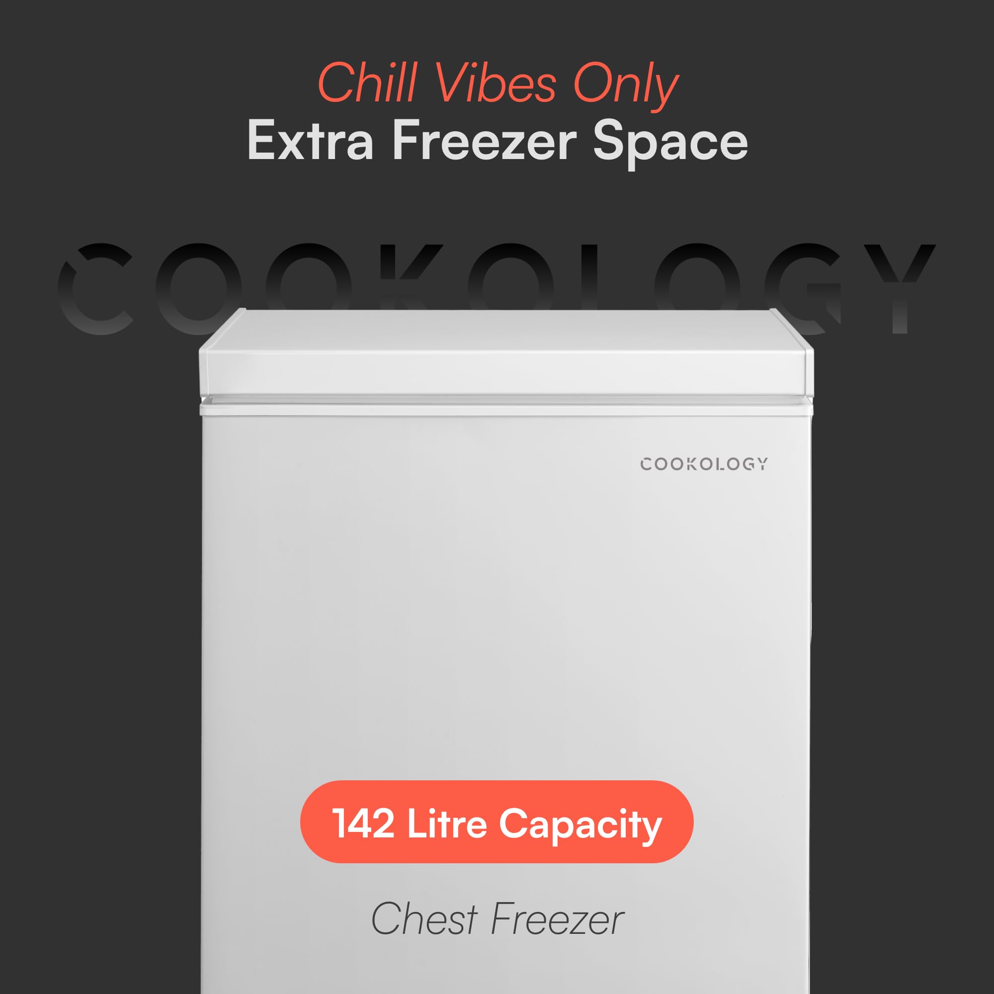 Cookology Chest Freezer - 418L Freestanding, Black