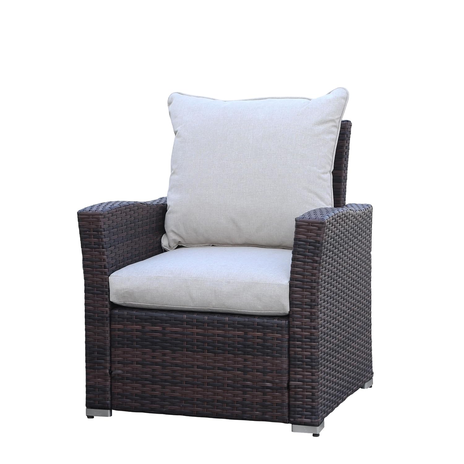 Goods Emporium Rattan Garden Furniture Set, 4-Seater - Outdoor Sofa Set, Dark Grey
