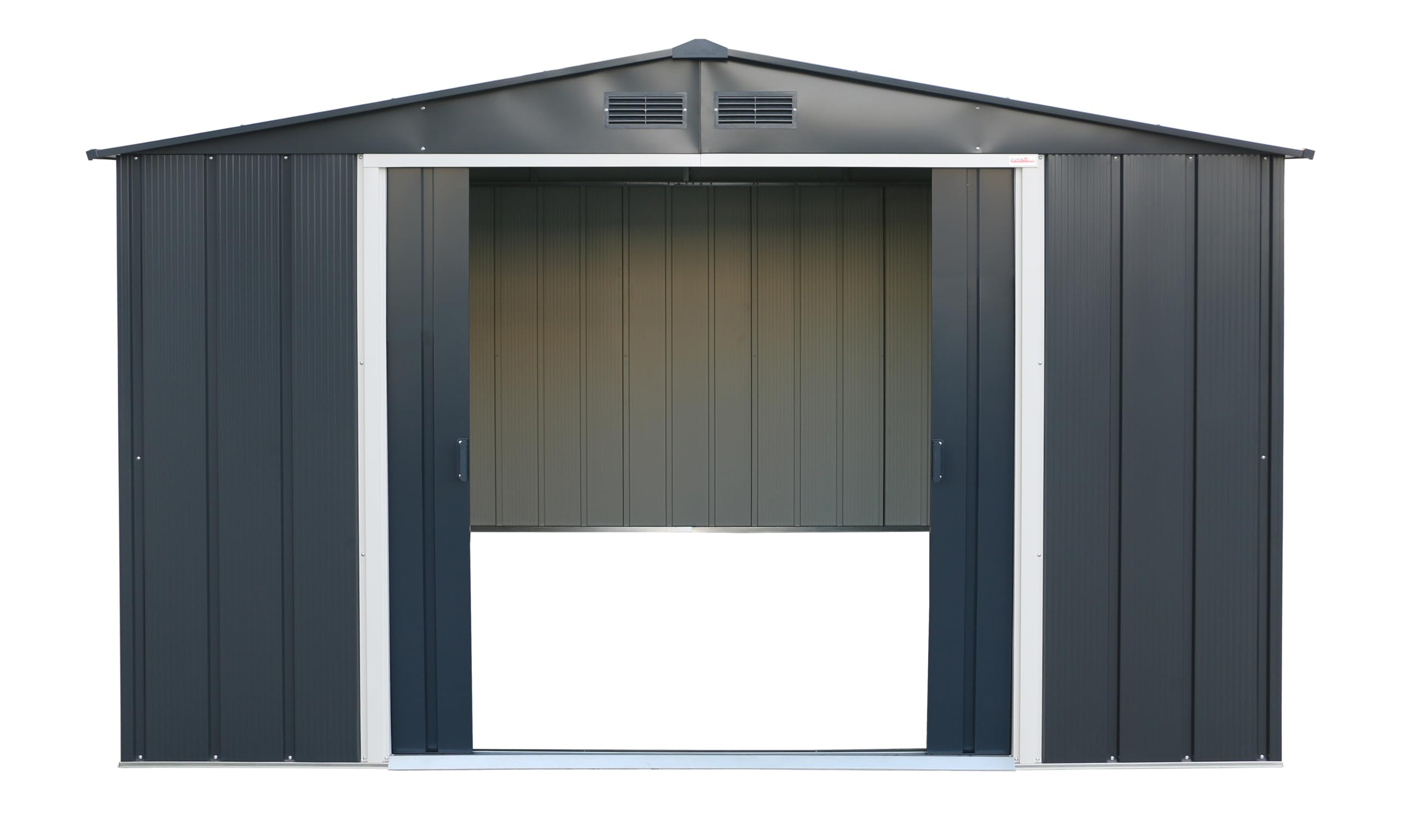 Duramax ECO Metal Garden Shed - 10 x 8 ft (7.80 m2), Galvanized Steel, Anthracite