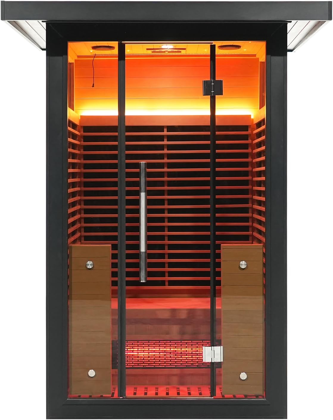 Infrared Sauna, 2-3 Person - 2700W, WiFi App Control, Black Aluminium Exterior