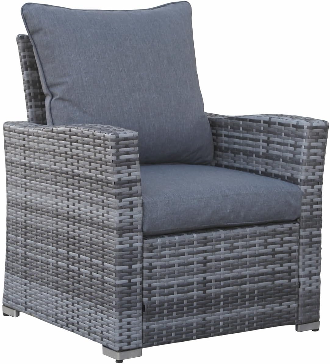 Goods Emporium Rattan Garden Furniture Set, 4-Seater - Outdoor Sofa Set, Dark Grey