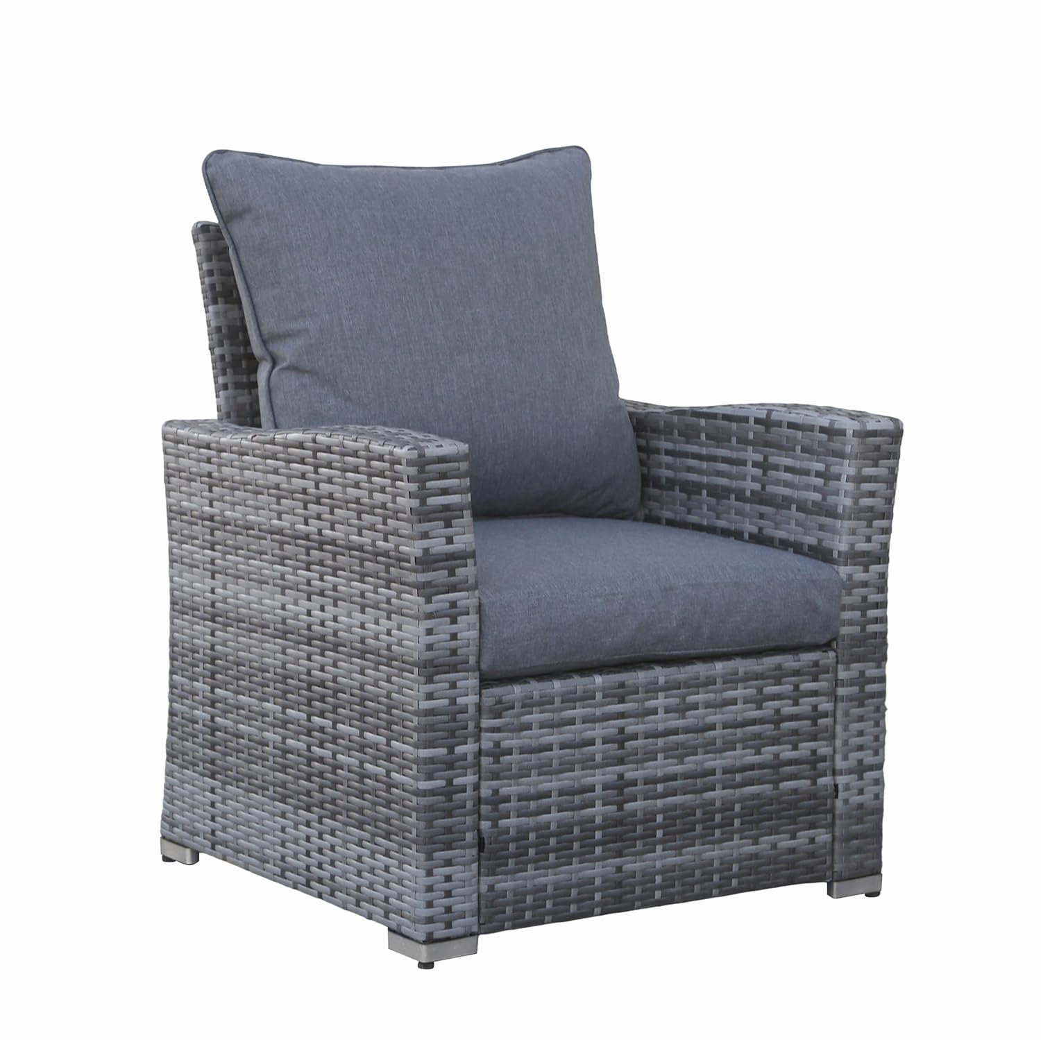 Goods Emporium Rattan Garden Furniture Set, 4-Seater - Outdoor Sofa Set, Dark Grey