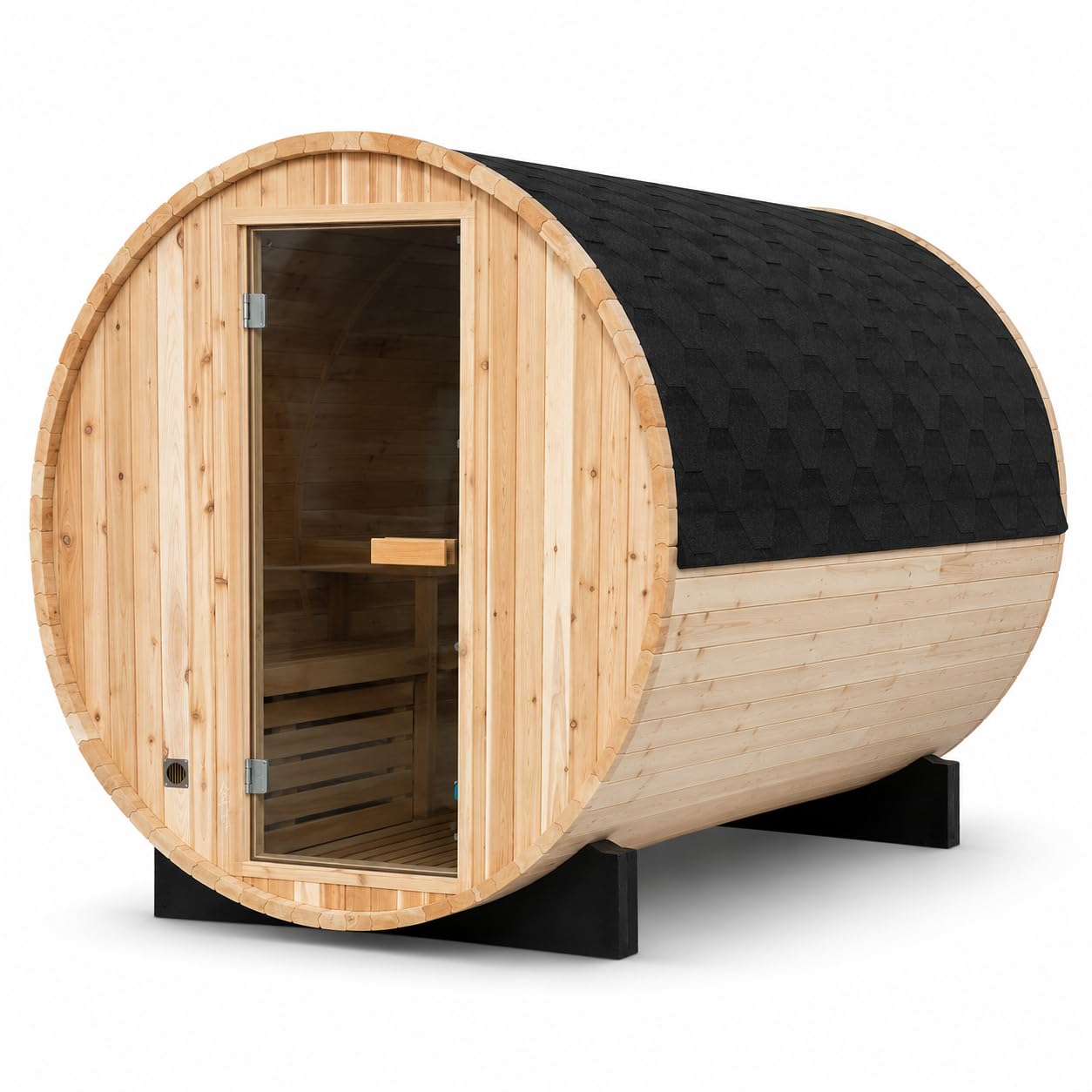 Infrared Sauna, 2-3 Person - 2700W, WiFi App Control, Black Aluminium Exterior