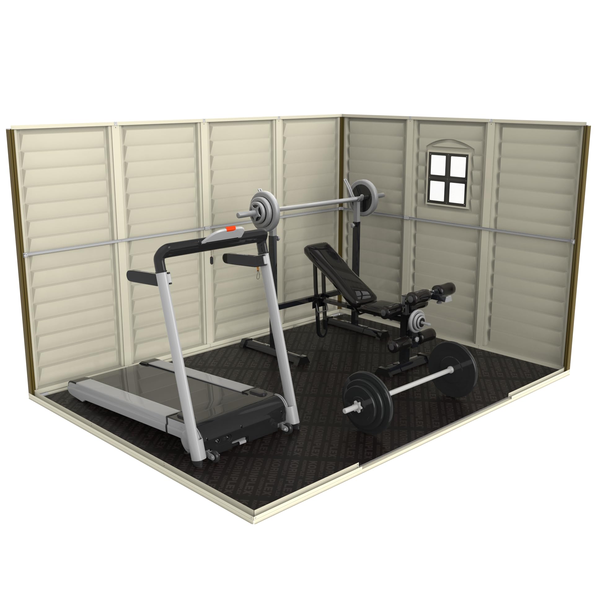 Duramax WoodSide Plastic Garden Shed - 10 x 8 ft (8.02 m2), Beige/Brown