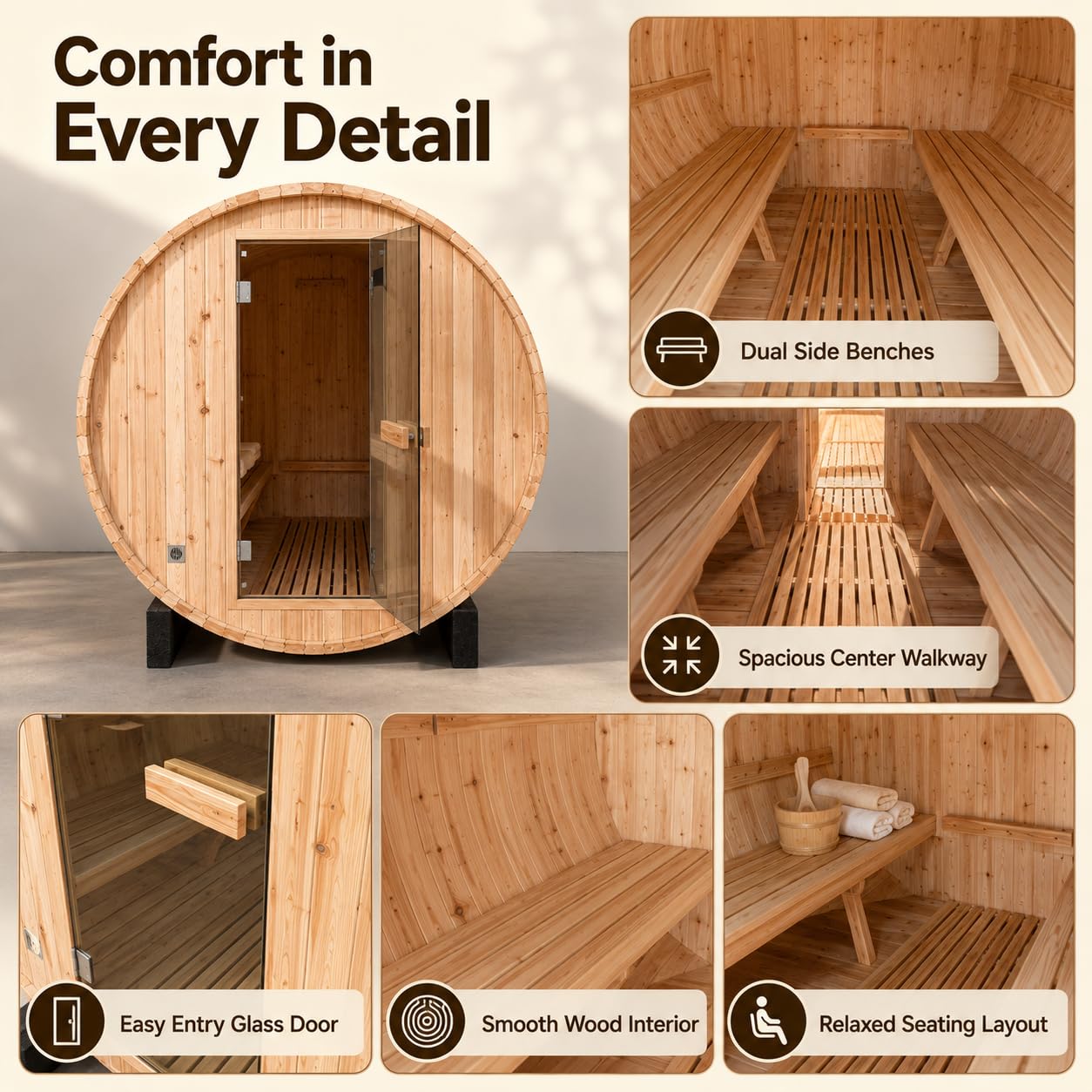 Infrared Sauna, 2-3 Person - 2700W, WiFi App Control, Black Aluminium Exterior