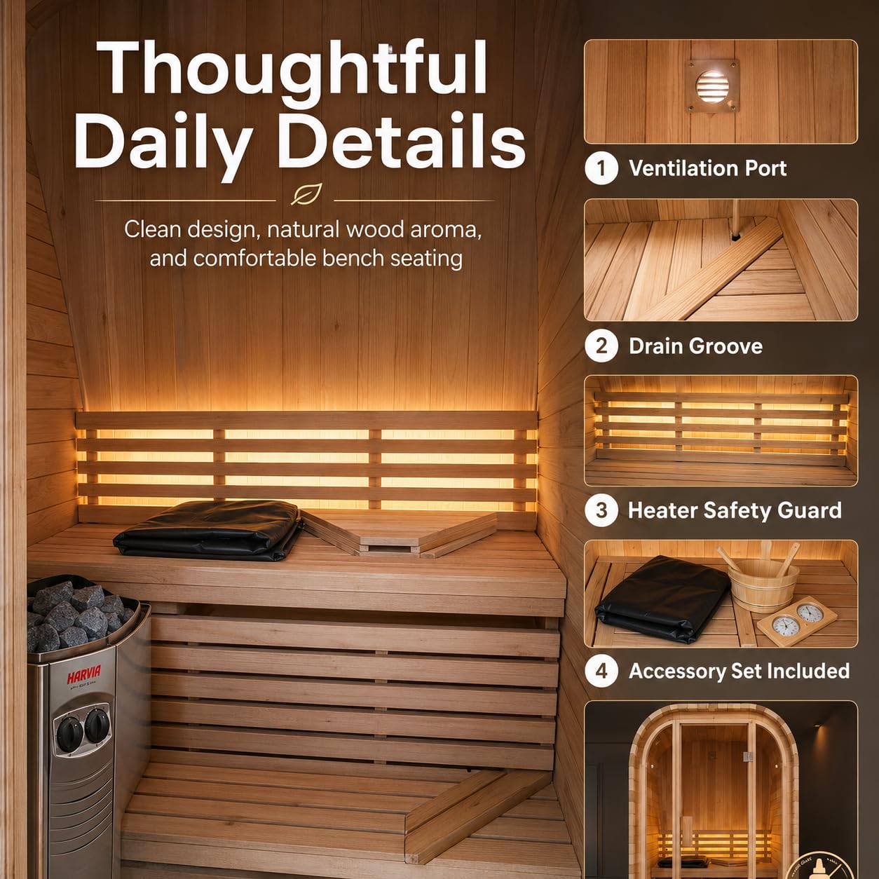 Infrared Sauna, 2-3 Person - 2700W, WiFi App Control, Black Aluminium Exterior