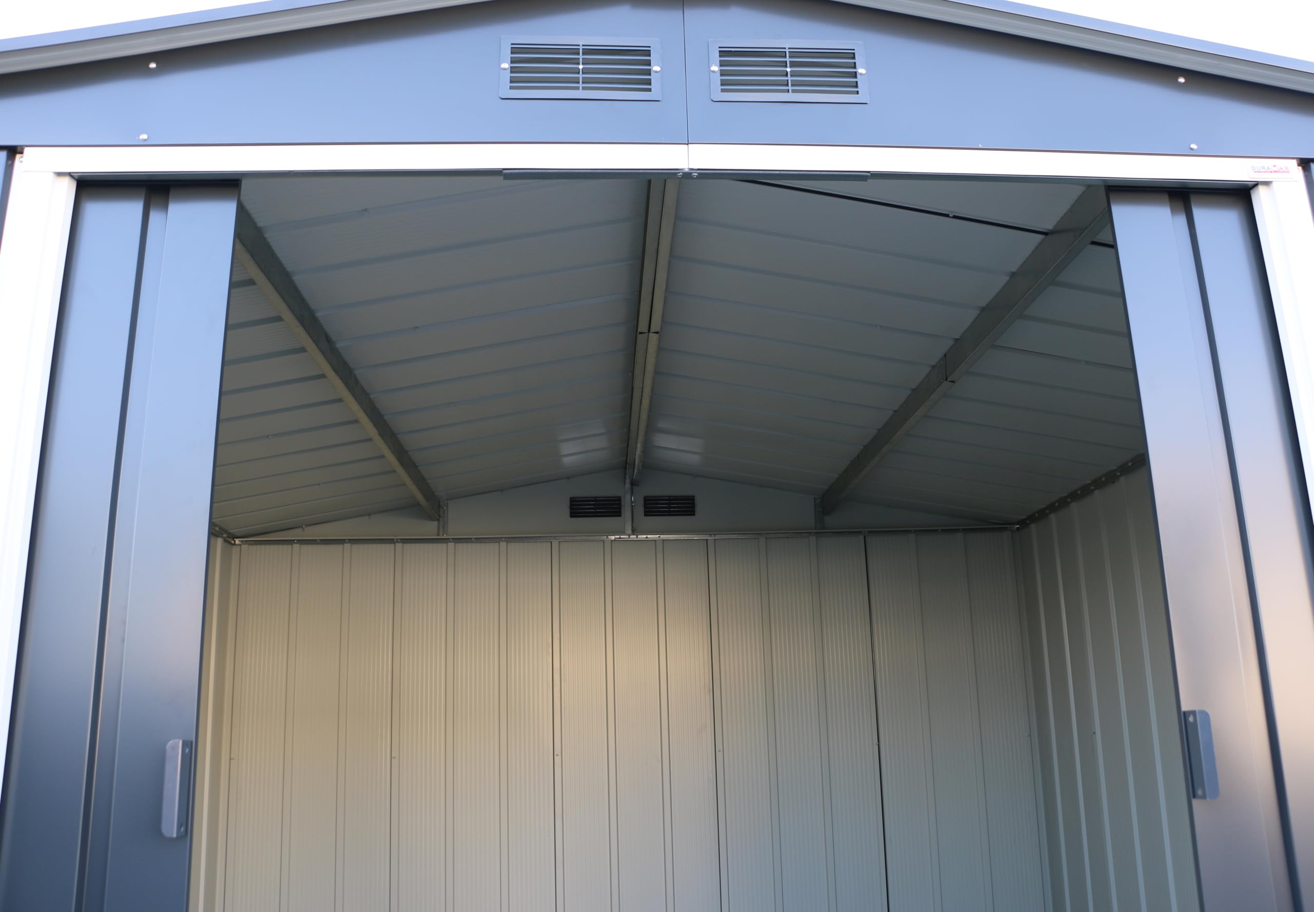Duramax ECO Metal Garden Shed - 10 x 8 ft (7.80 m2), Galvanized Steel, Anthracite