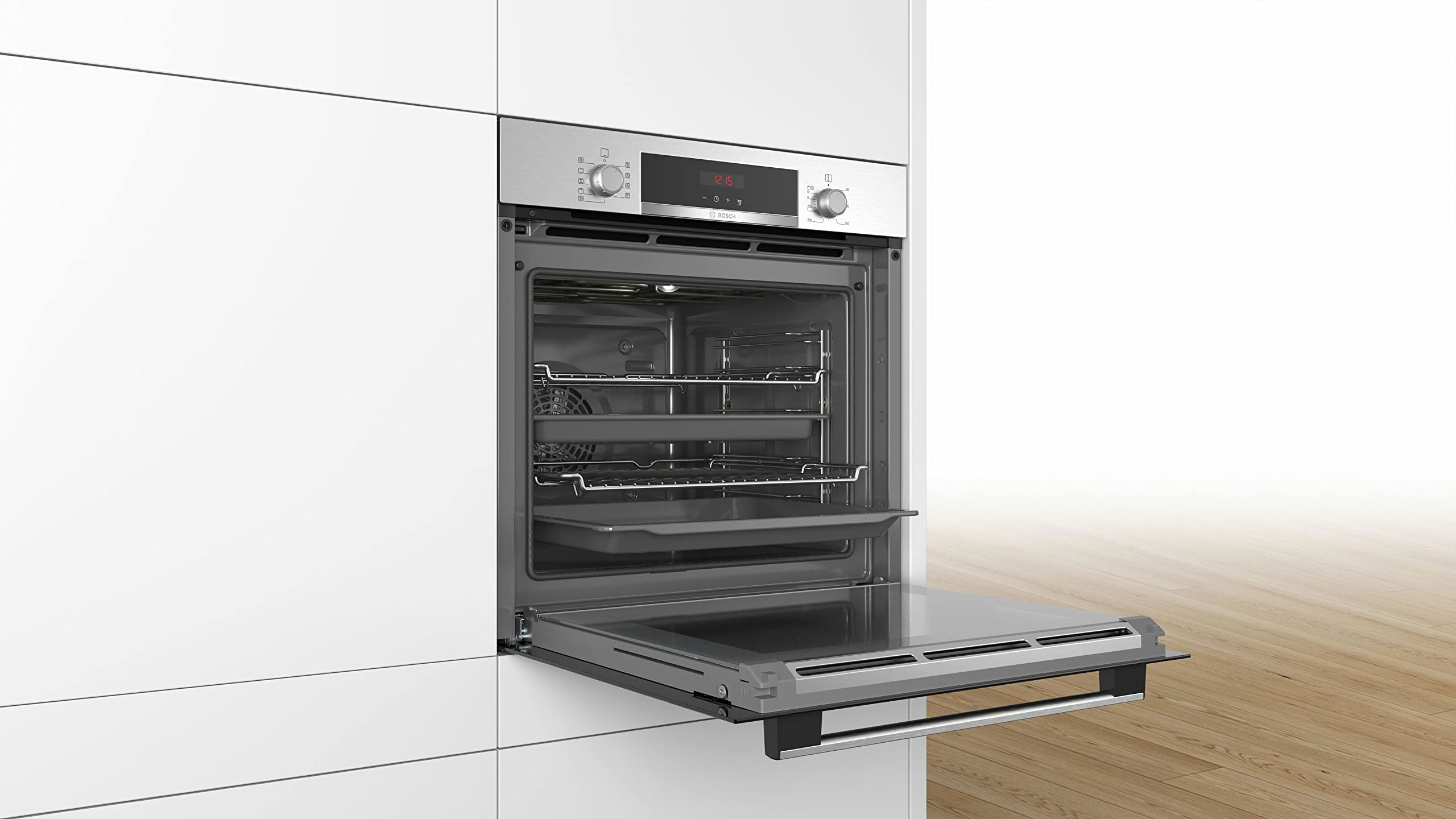 Bosch Series 2 HHF113BR0B Built-in Single Oven, A Rated, Stainless Steel