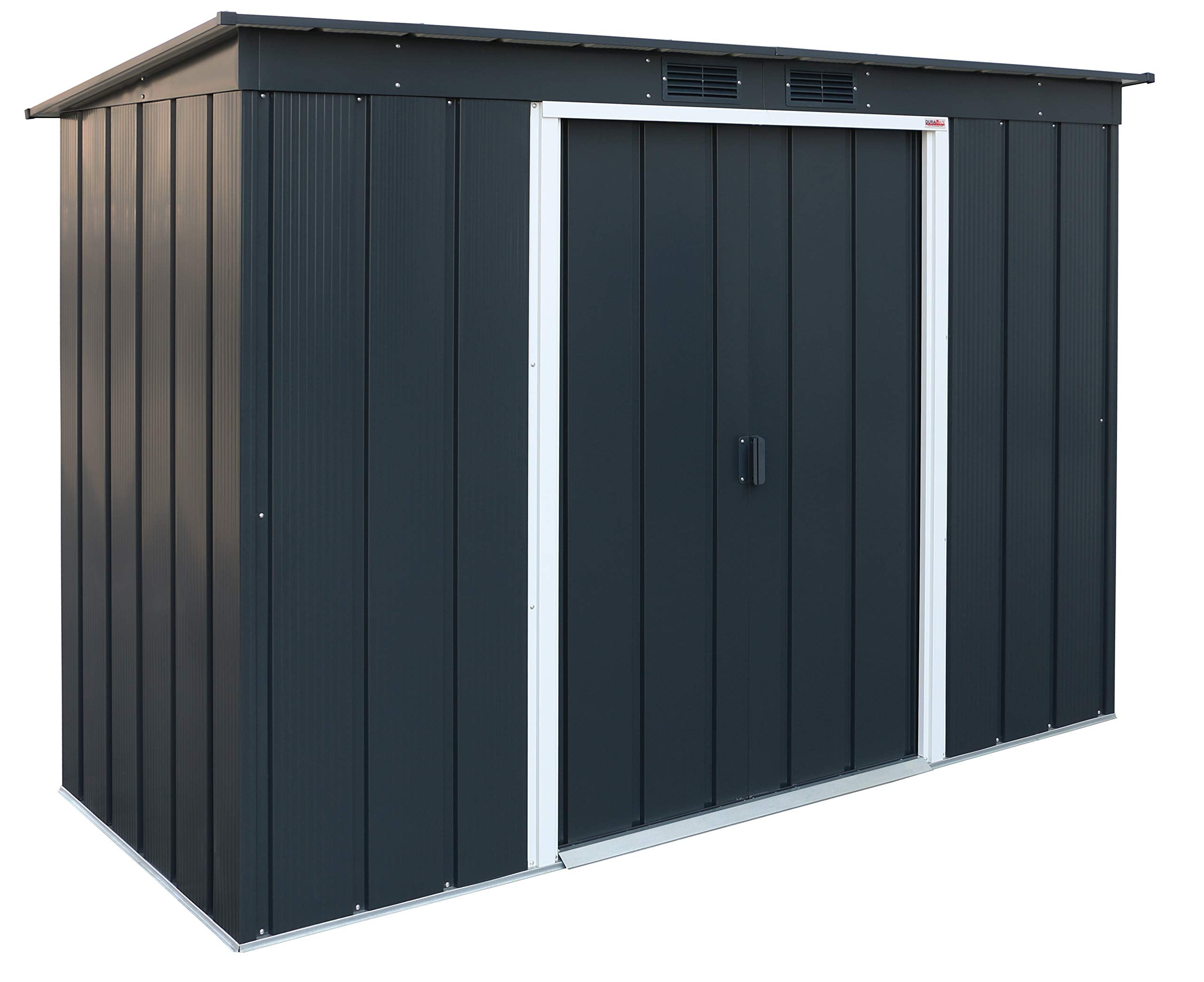 Duramax ECO Metal Garden Shed - 10 x 8 ft (7.80 m2), Galvanized Steel, Anthracite