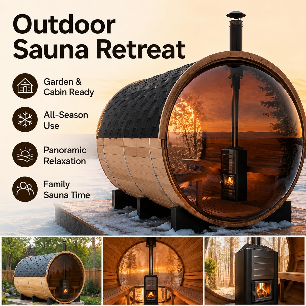 Infrared Sauna, 2-3 Person - 2700W, WiFi App Control, Black Aluminium Exterior