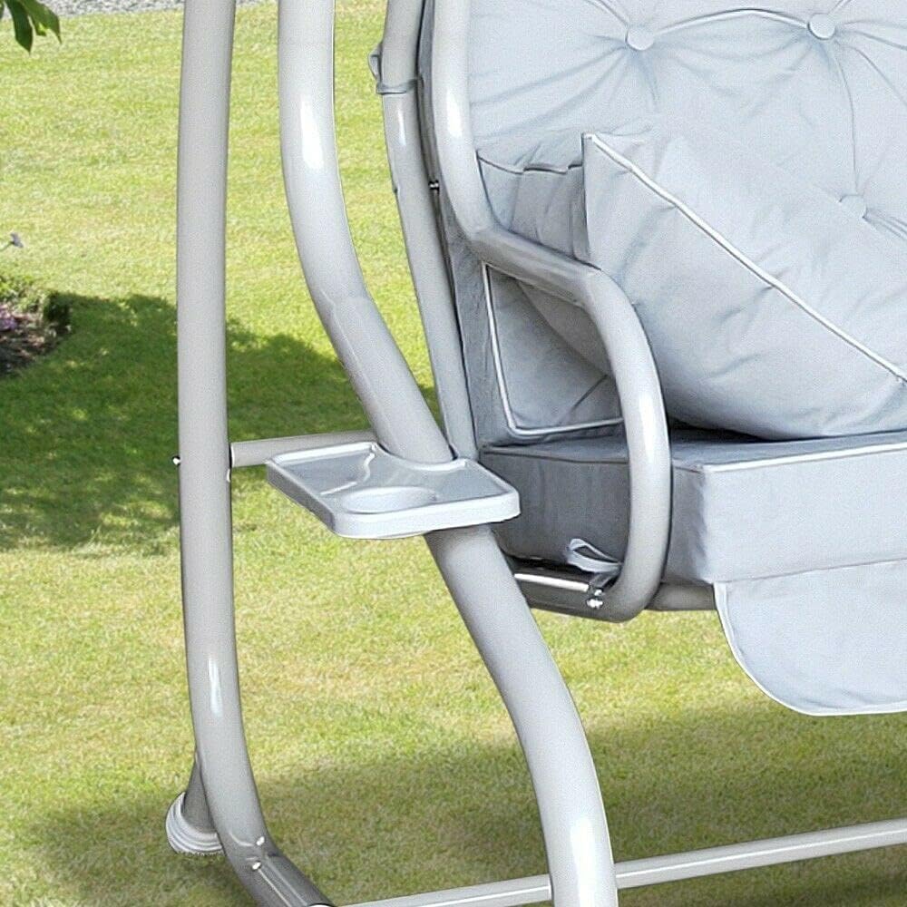 Garden Store Direct Somerset Swing Chair, 3-Seater - Hammock Bench, Grey