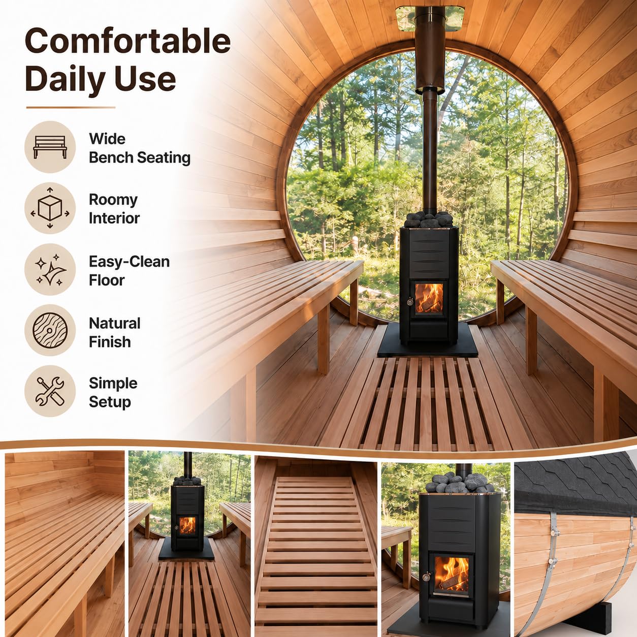Infrared Sauna, 2-3 Person - 2700W, WiFi App Control, Black Aluminium Exterior