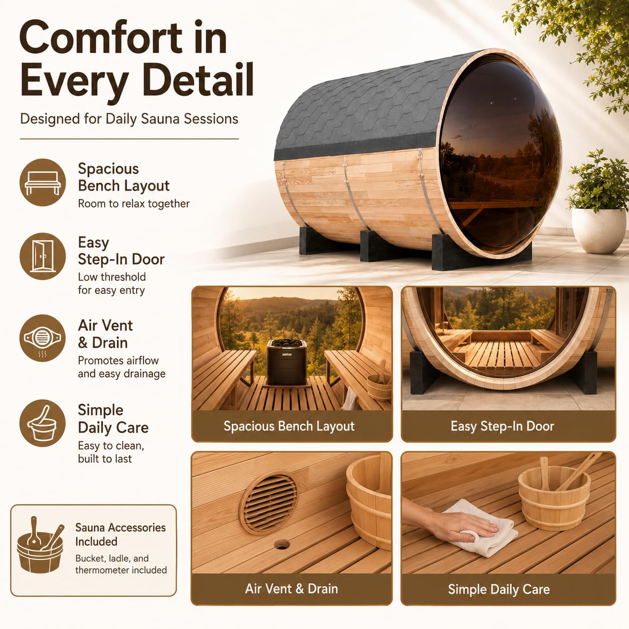 Infrared Sauna, 2-3 Person - 2700W, WiFi App Control, Black Aluminium Exterior